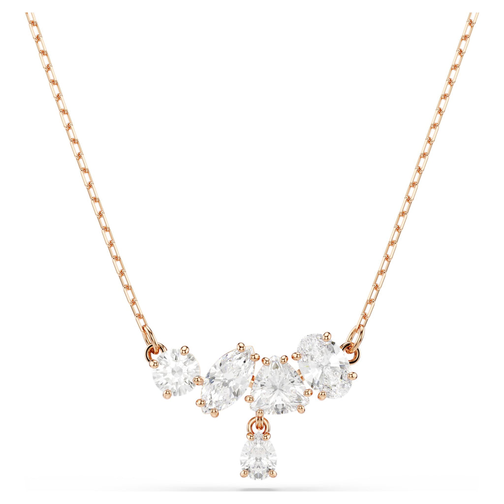 Swarovski Mesmera necklace Mixed cuts, White, 18K rose gold finish