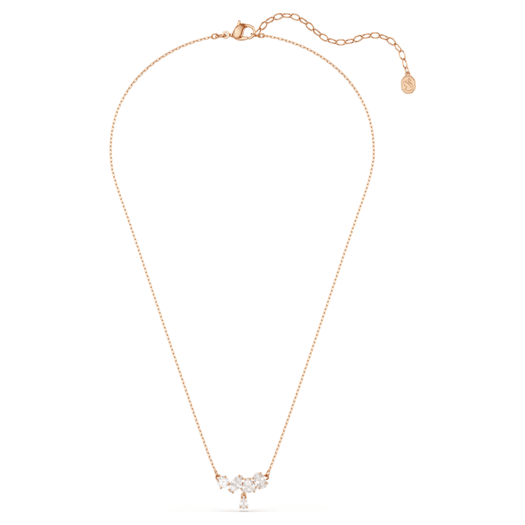 Swarovski Mesmera necklace Mixed cuts, White, 18K rose gold finish