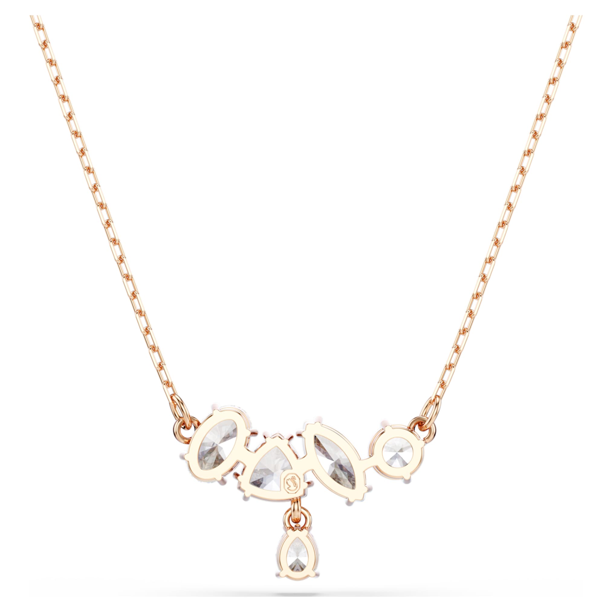 Swarovski Mesmera necklace Mixed cuts, White, 18K rose gold finish