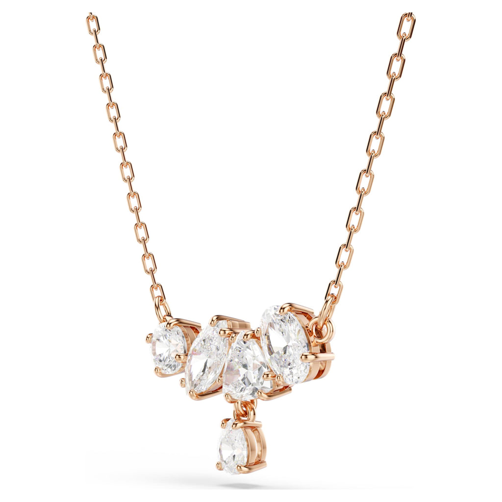 Swarovski Mesmera necklace Mixed cuts, White, 18K rose gold finish