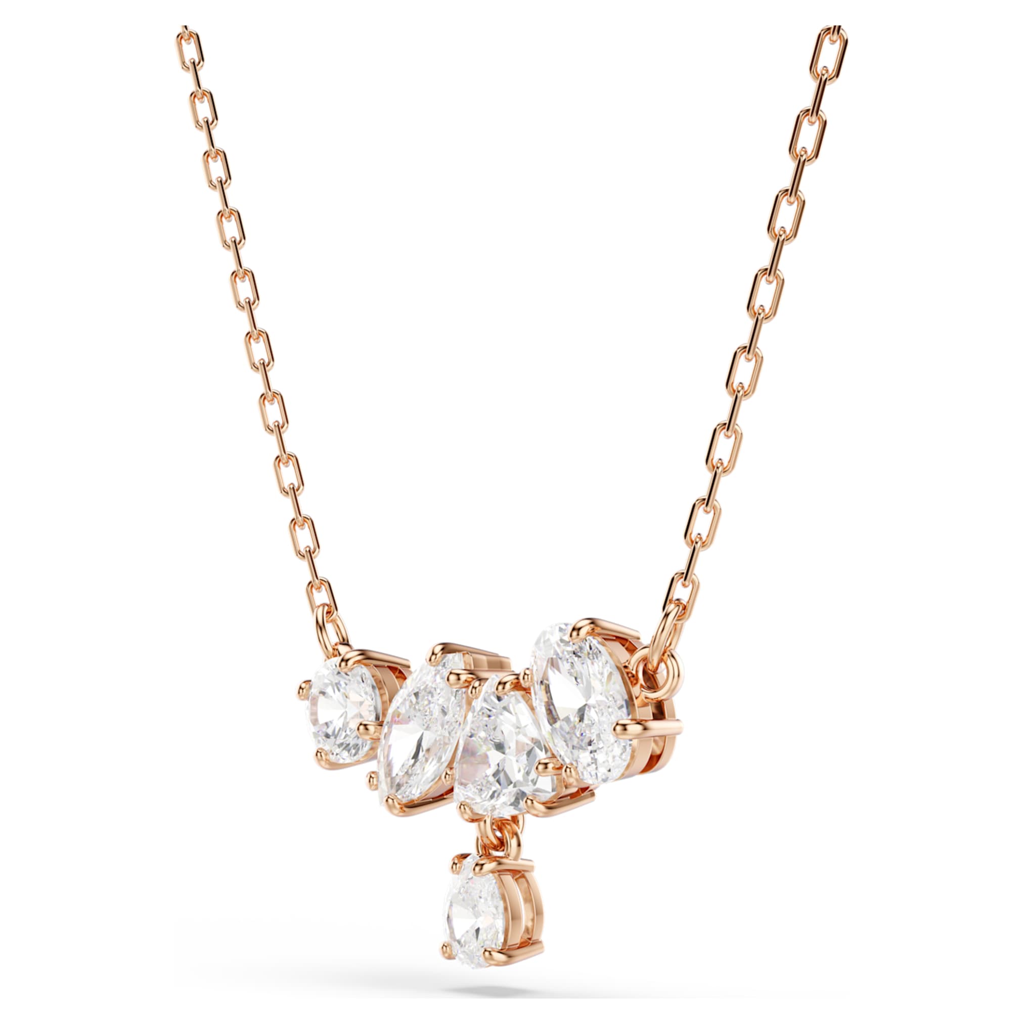Swarovski Mesmera necklace Mixed cuts, White, 18K rose gold finish