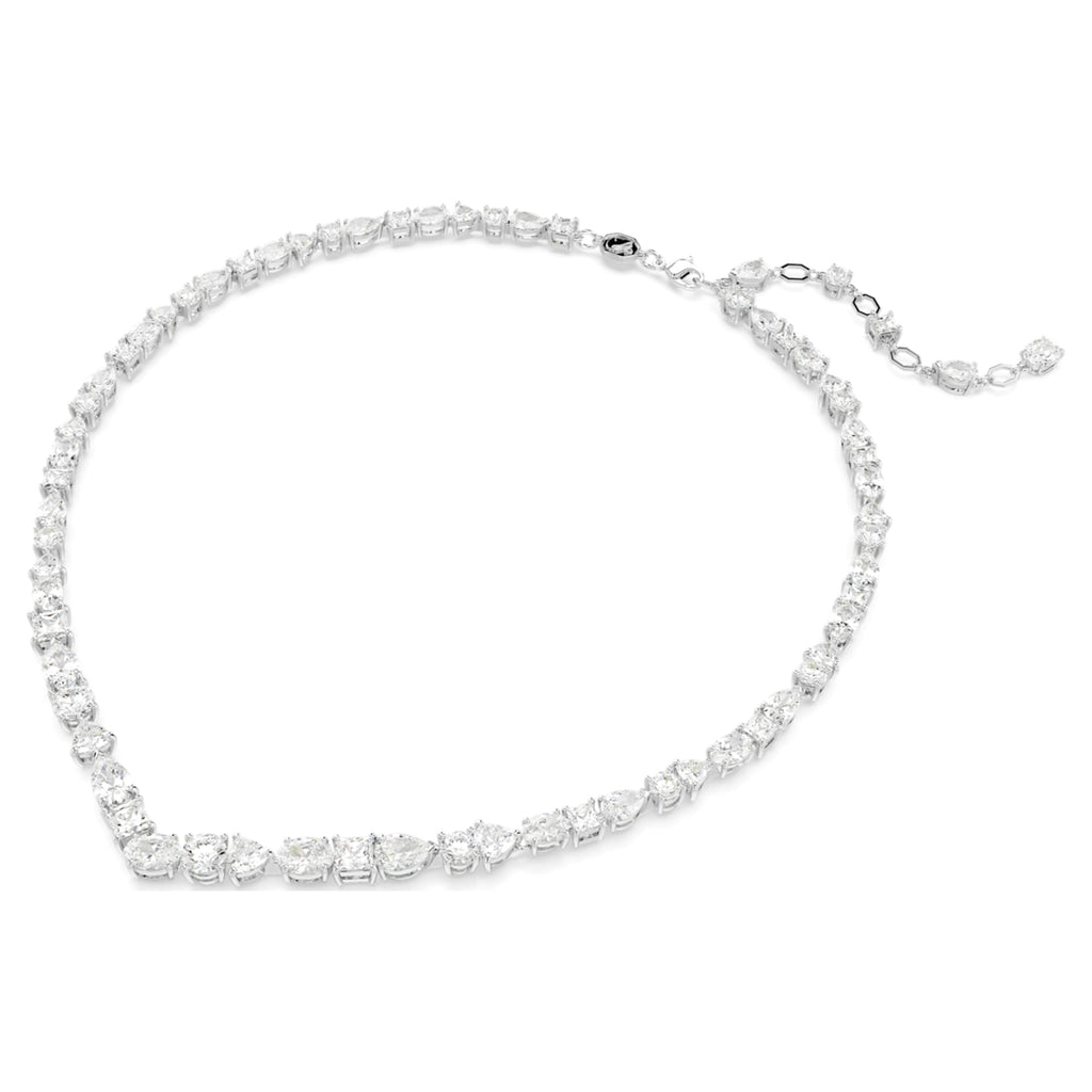Swarovski Mesmera necklace Mixed cuts, White, Rhodium plated