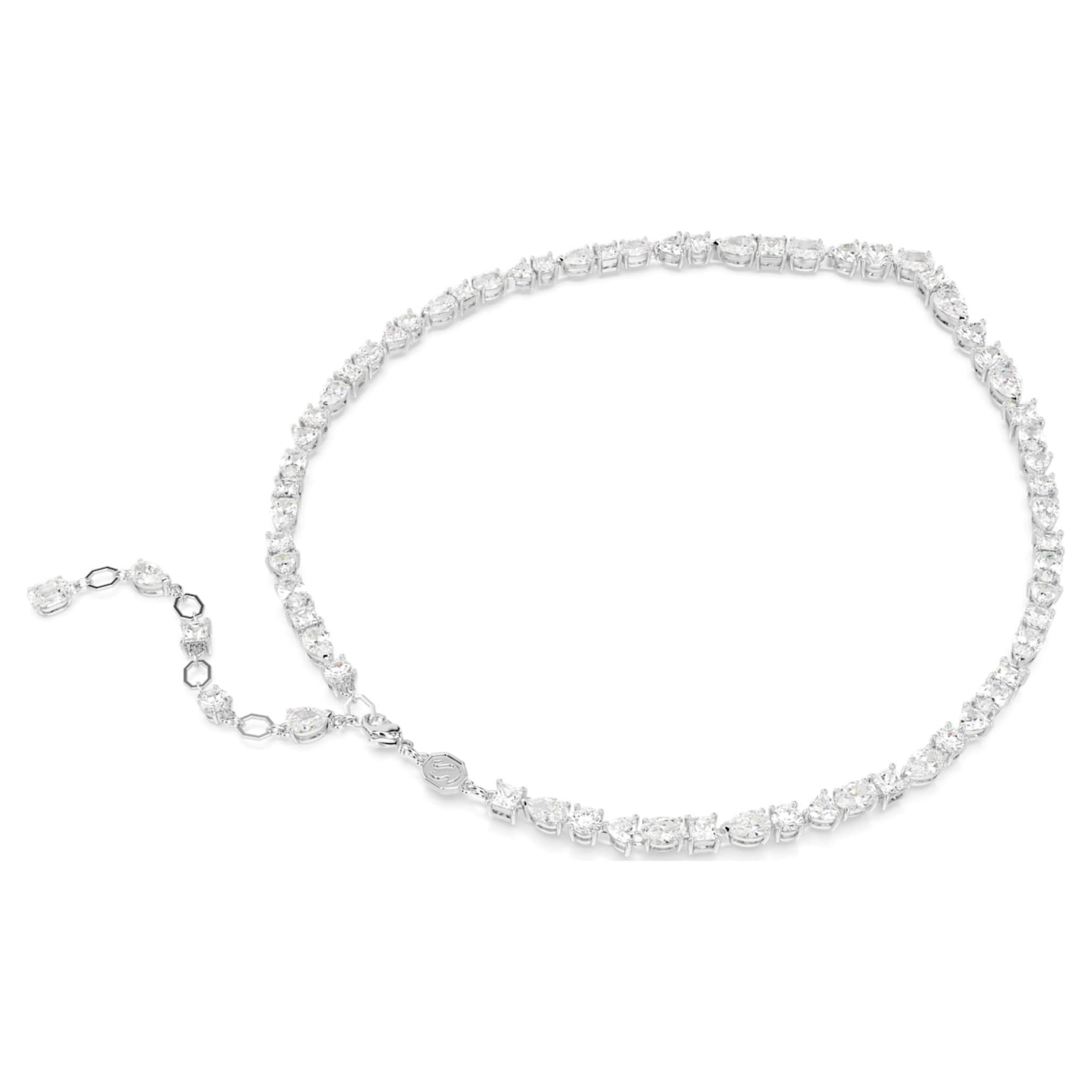 Swarovski Mesmera necklace Mixed cuts, White, Rhodium plated