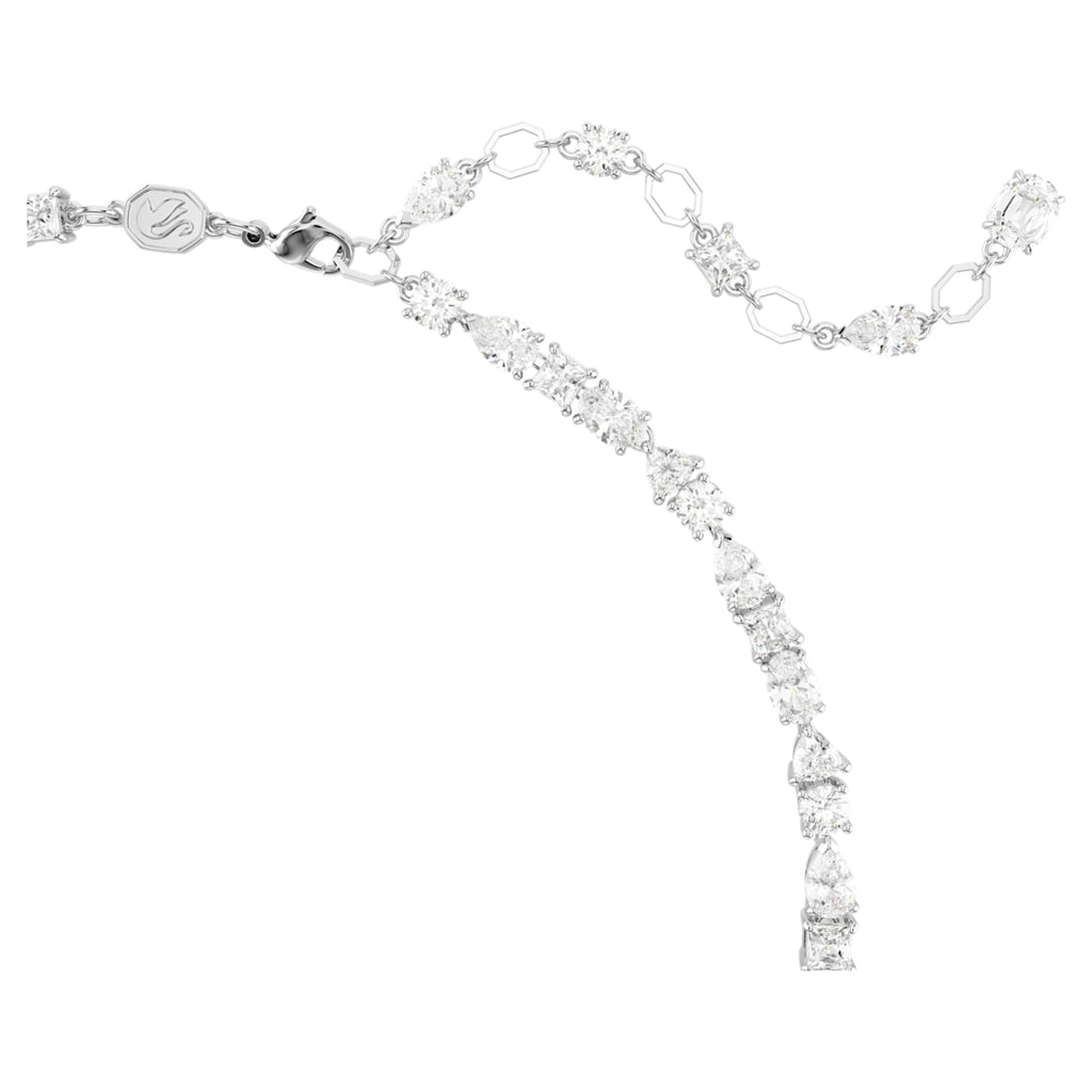 Swarovski Mesmera necklace Mixed cuts, White, Rhodium plated