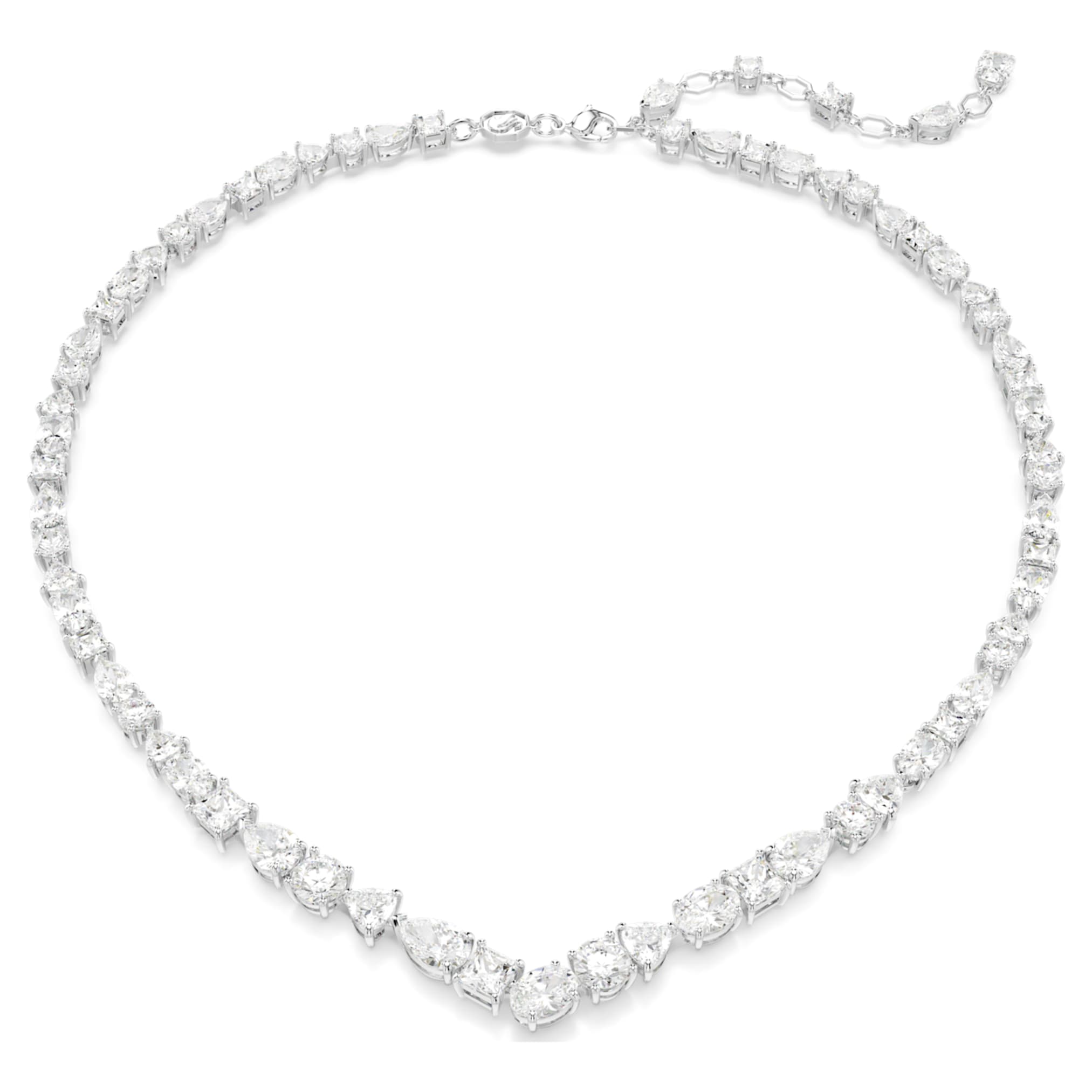 Swarovski Mesmera necklace Mixed cuts, White, Rhodium plated