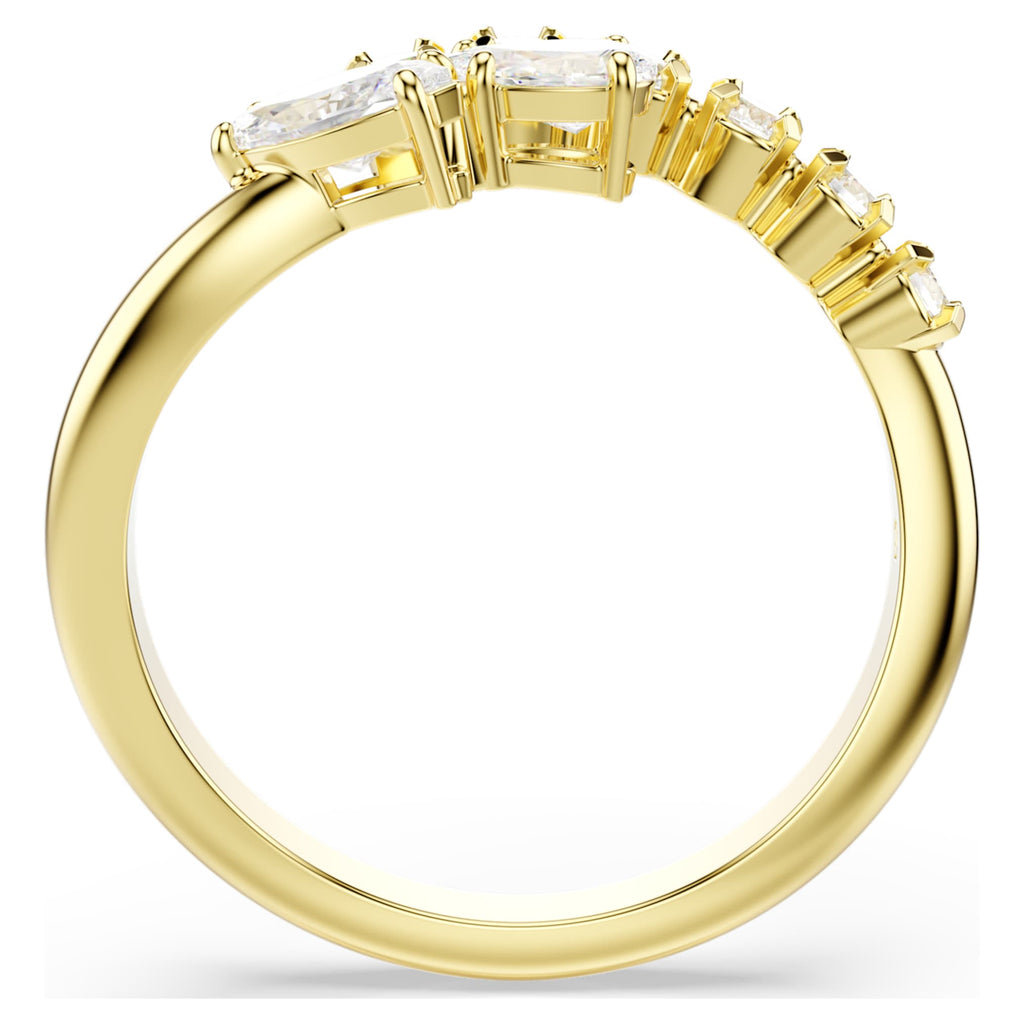 Swarovski Mesmera open ring Mixed cuts, White, 18K gold finish