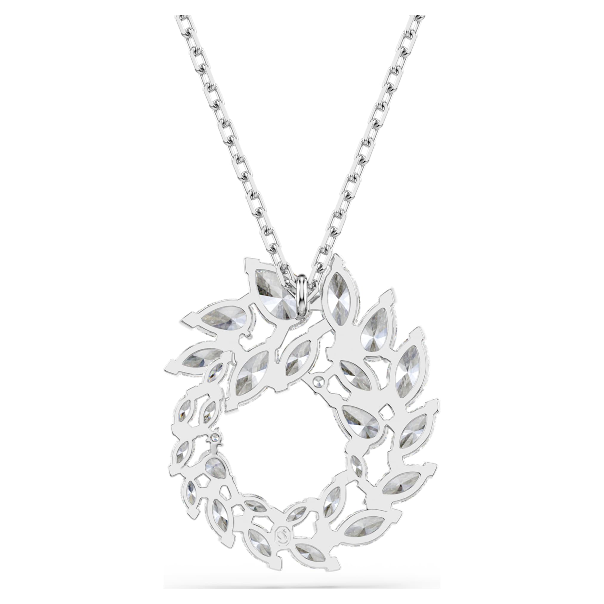 Swarovski Mesmera pendant Marquise cut, White, Rhodium plated