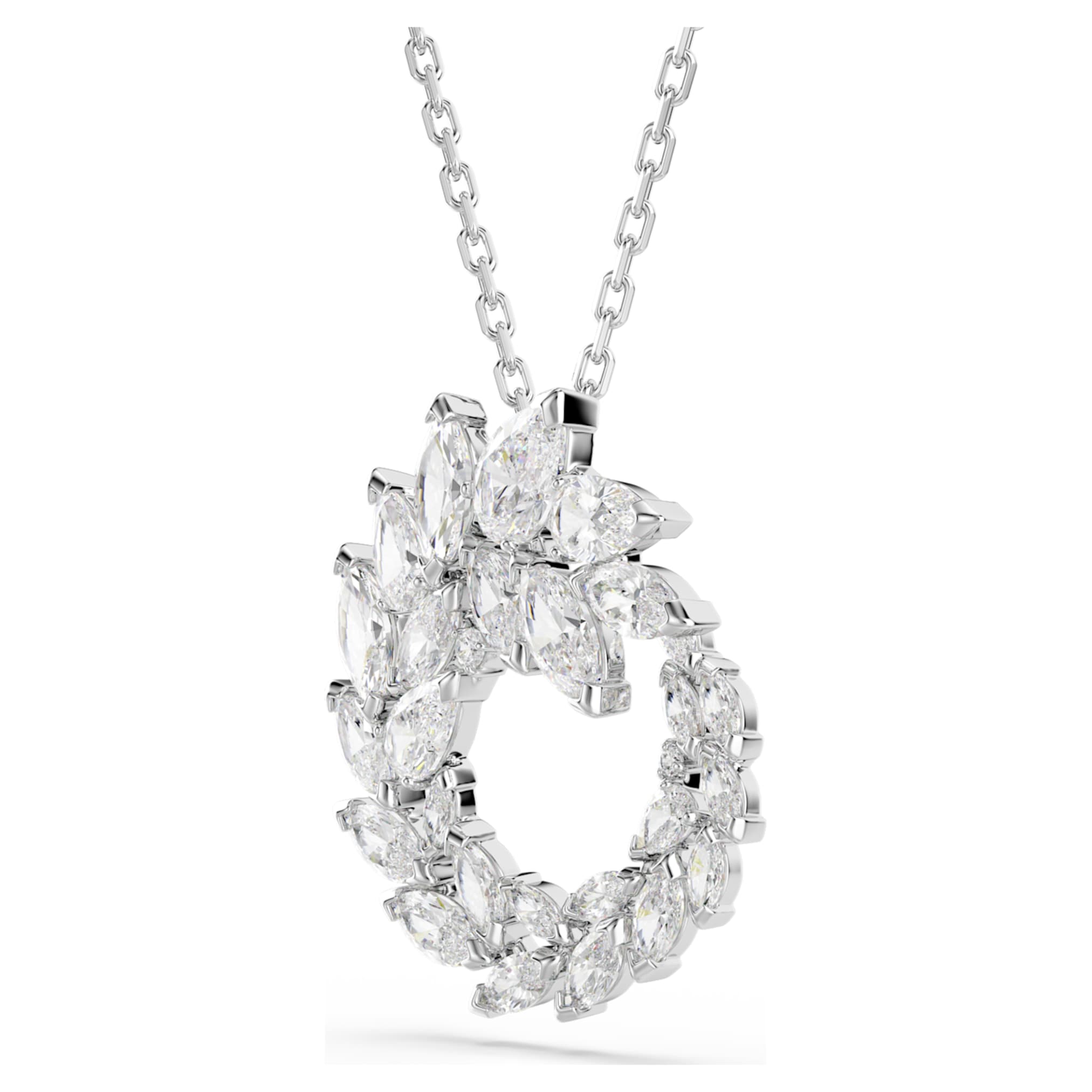 Swarovski Mesmera pendant Marquise cut, White, Rhodium plated