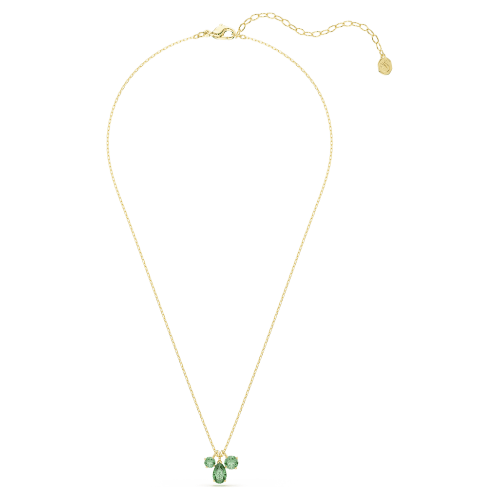 Swarovski Mesmera pendant Mixed cuts, Green, 18K gold finish
