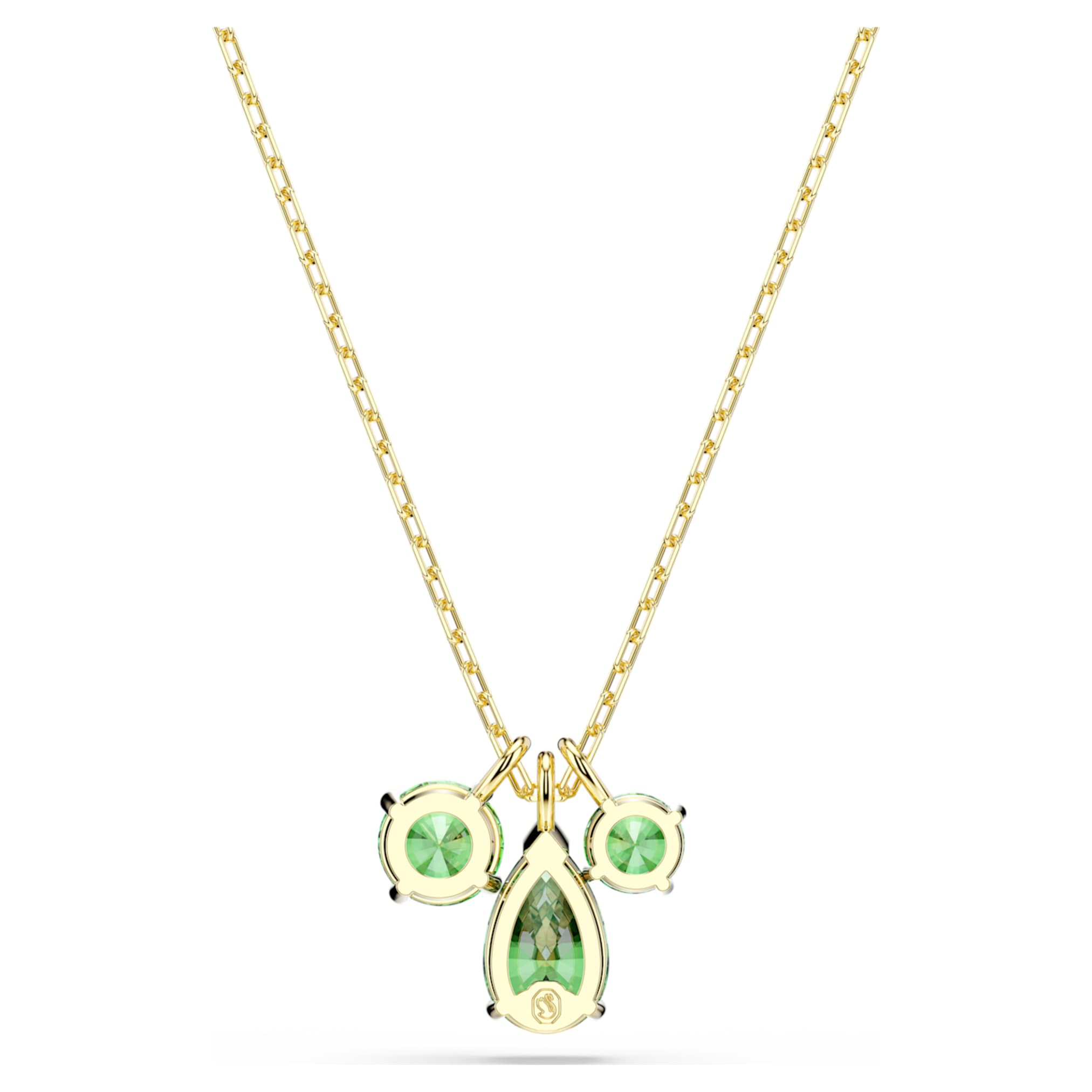 Swarovski Mesmera pendant Mixed cuts, Green, 18K gold finish