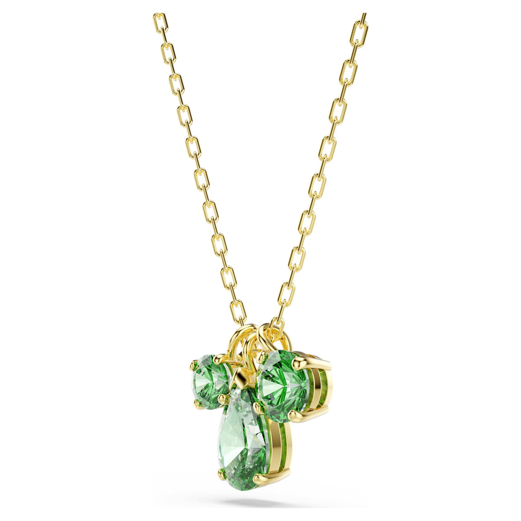 Swarovski Mesmera pendant Mixed cuts, Green, 18K gold finish