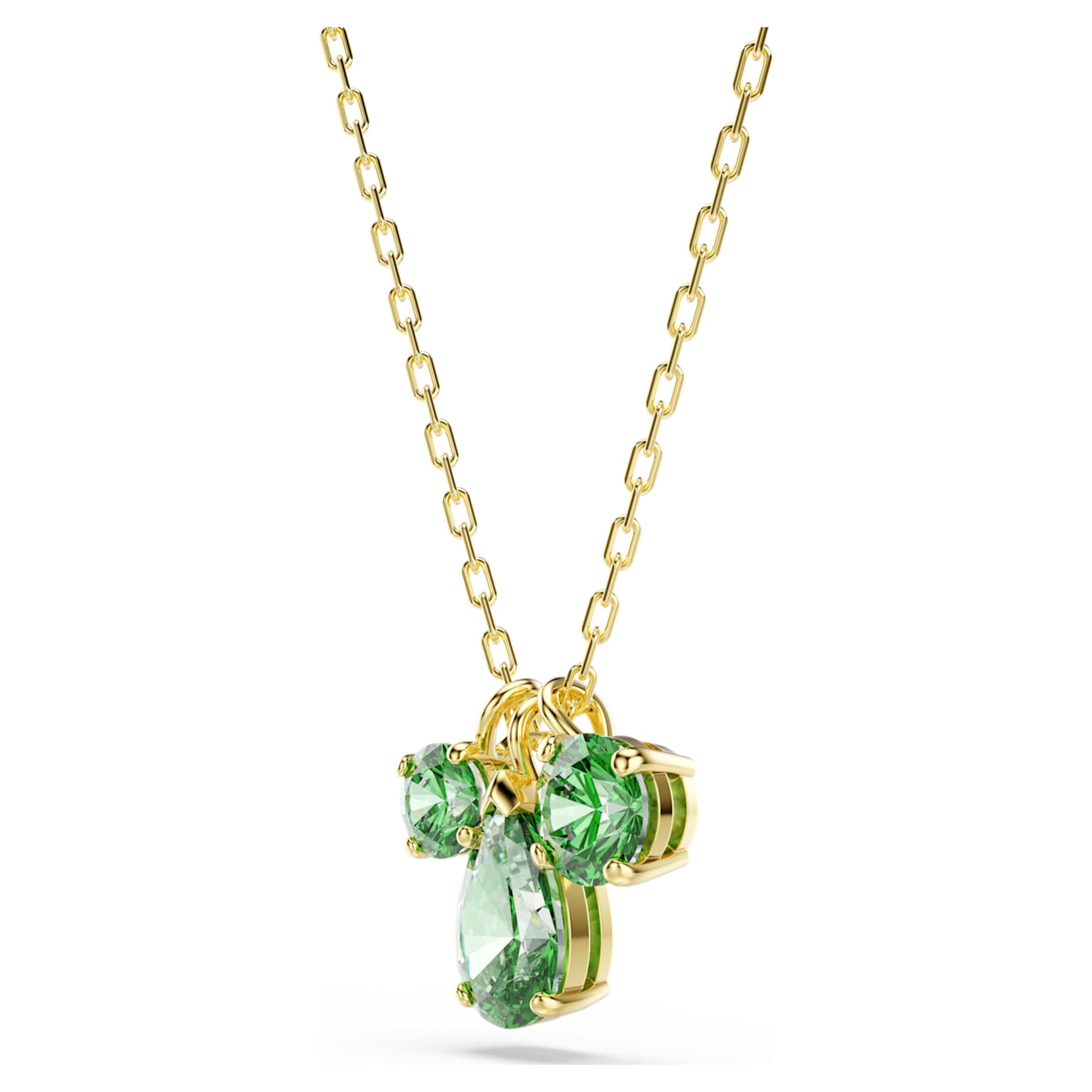 Swarovski Mesmera pendant Mixed cuts, Green, 18K gold finish