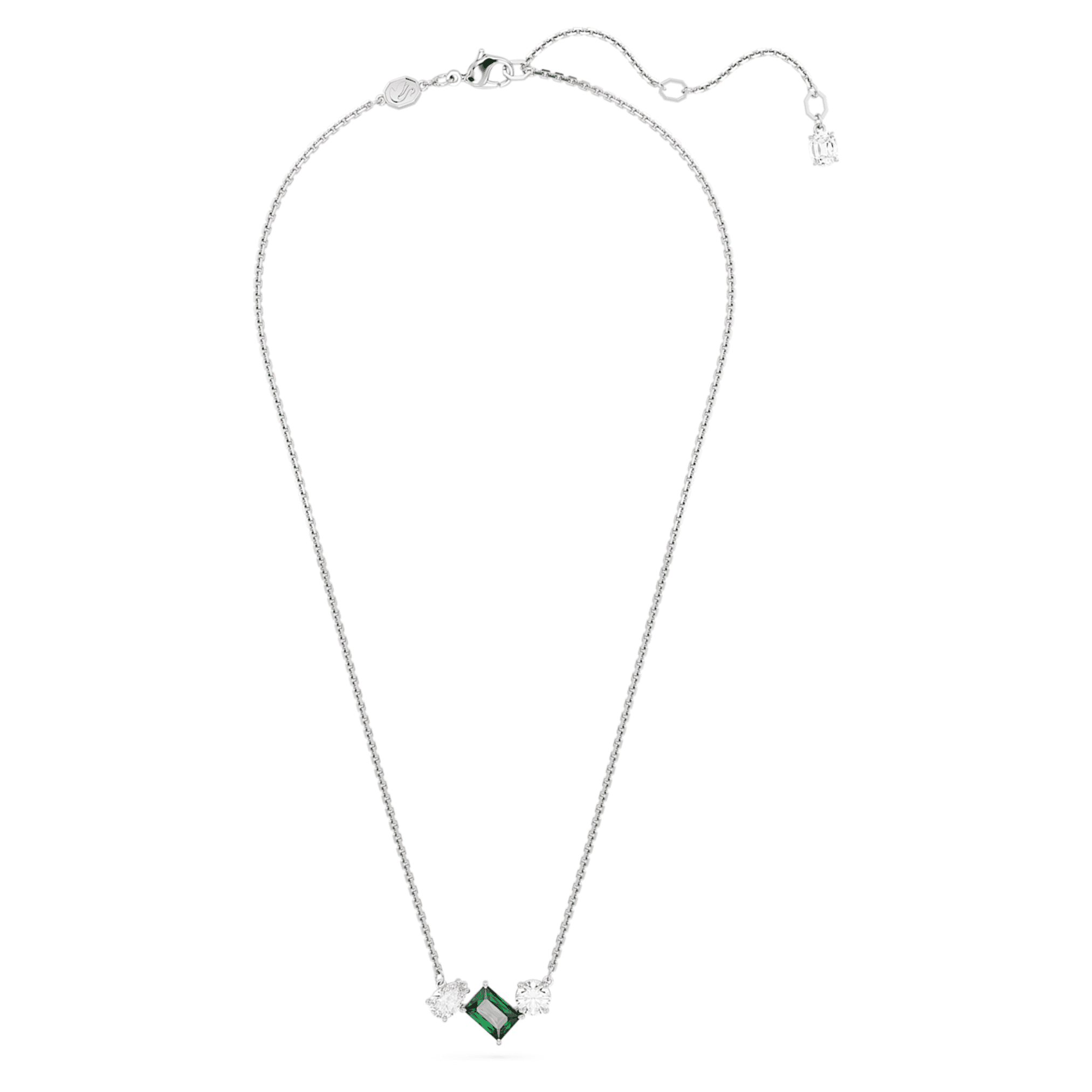 Swarovski Mesmera pendant Mixed cuts, Green, Rhodium plated