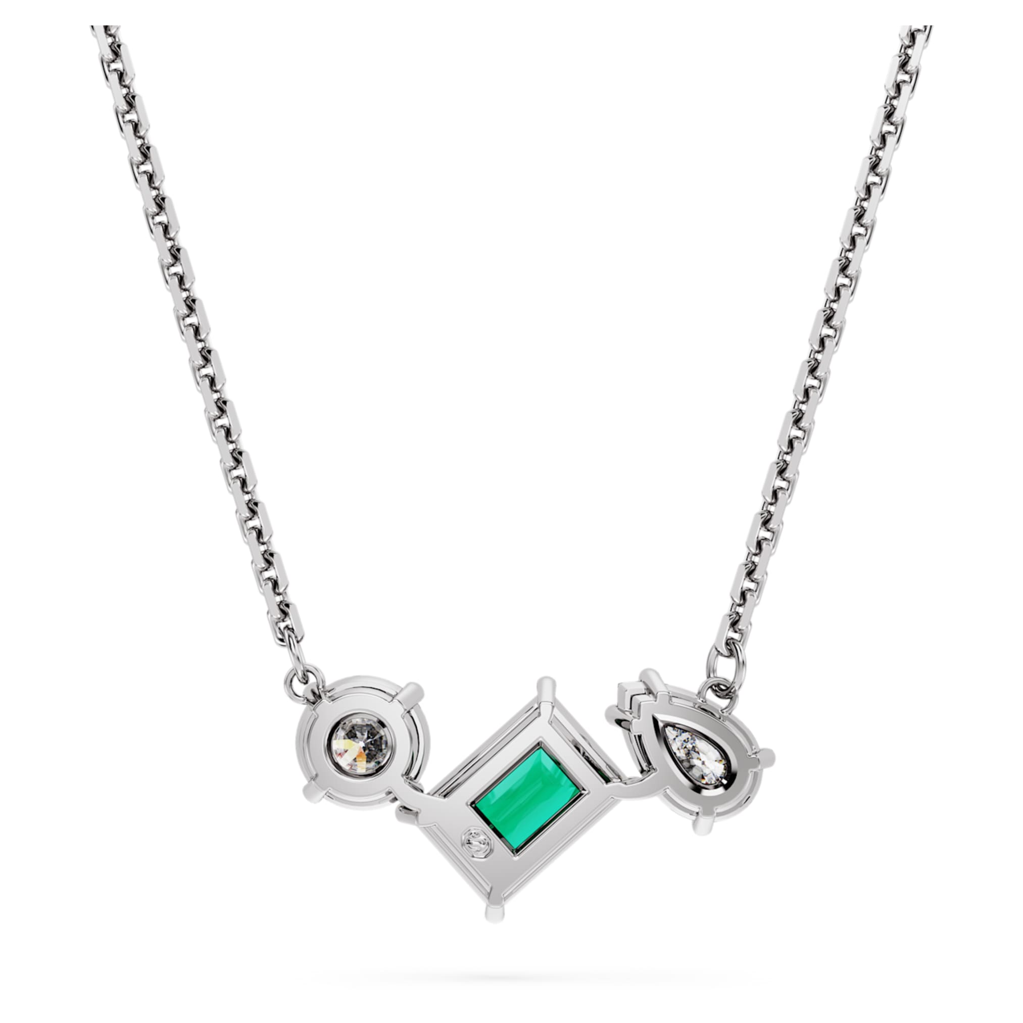 Swarovski Mesmera pendant Mixed cuts, Green, Rhodium plated