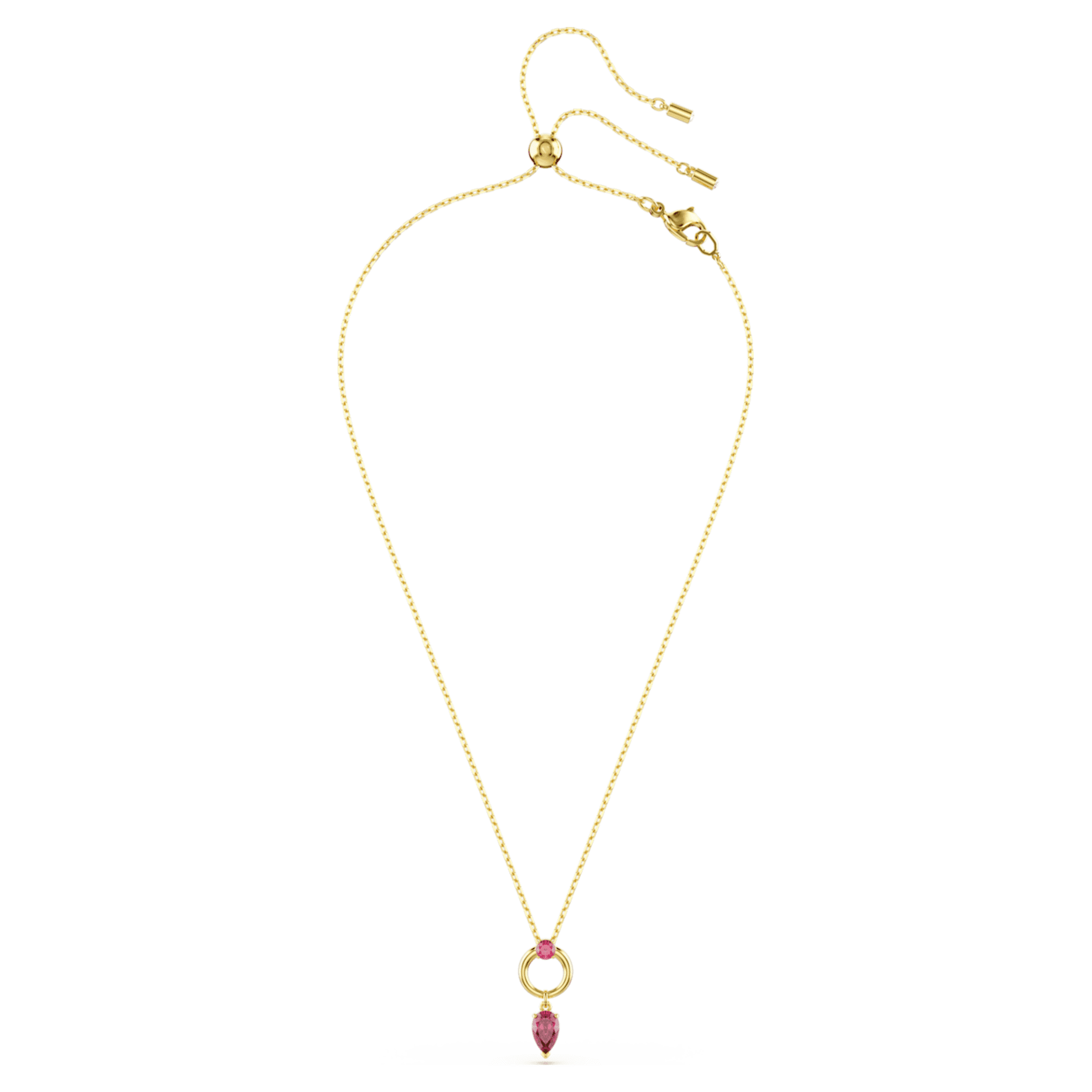 Swarovski Mesmera pendant Mixed cuts, Red, 18K gold finish