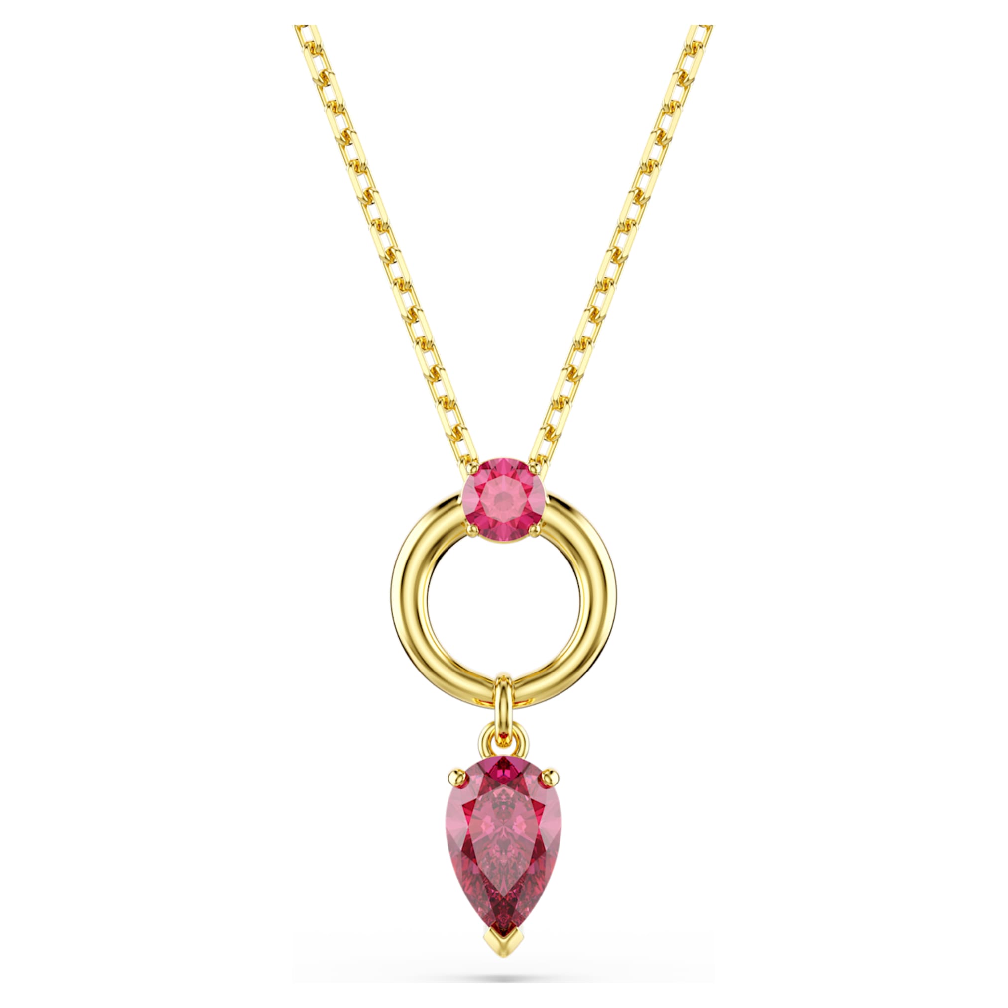 Swarovski Mesmera pendant Mixed cuts, Red, 18K gold finish
