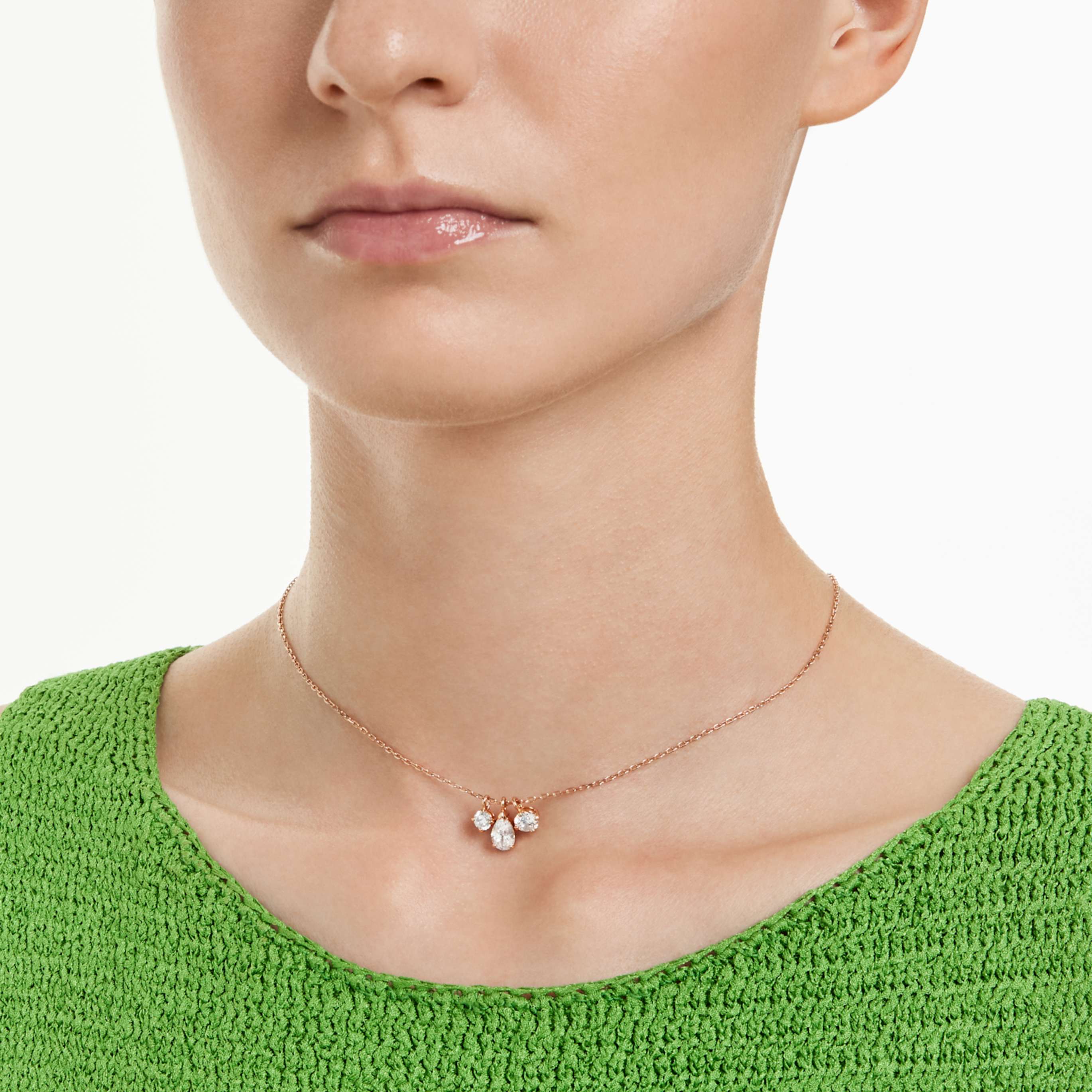 Swarovski Mesmera pendant Mixed cuts, White, 18K rose gold finish