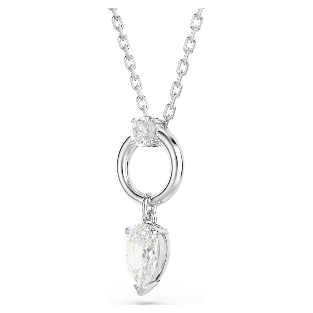 Swarovski Mesmera pendant Pear cut, White, Rhodium plated