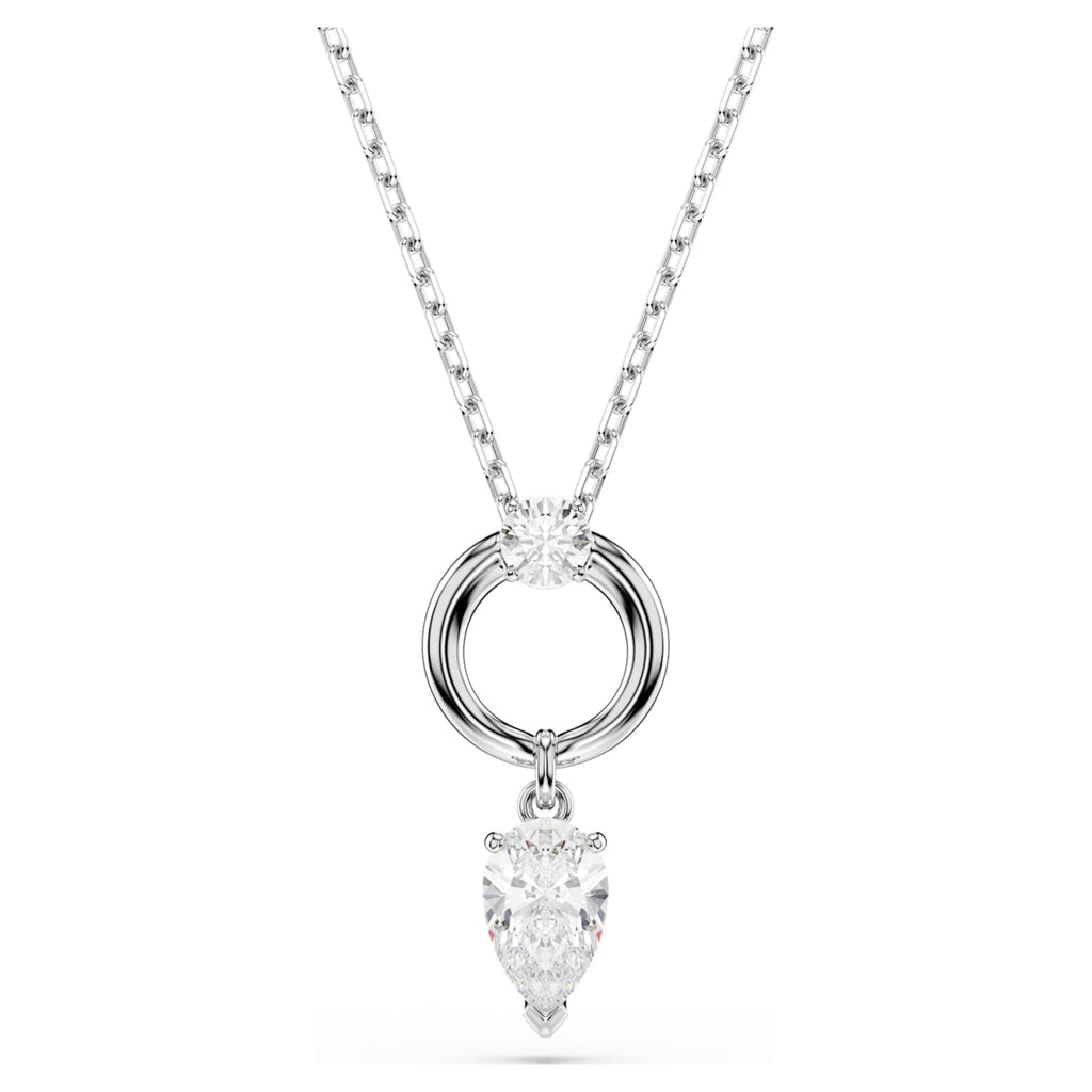 Swarovski Mesmera pendant Pear cut, White, Rhodium plated