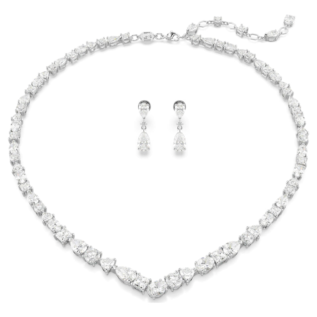 Swarovski Mesmera set Mixed cuts, White, Rhodium plated
