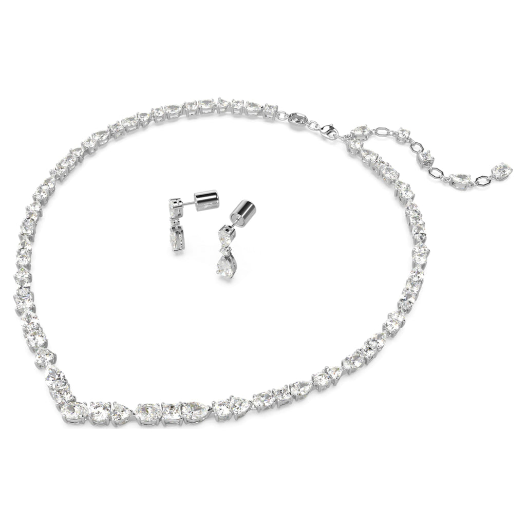 Swarovski Mesmera set Mixed cuts, White, Rhodium plated