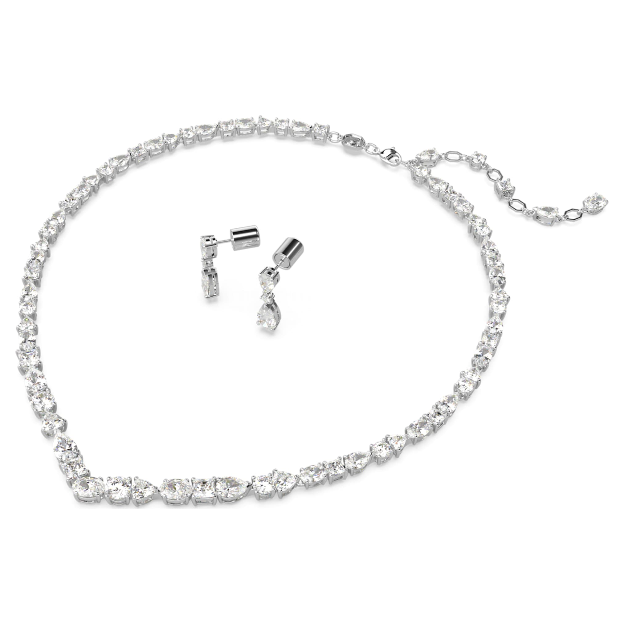 Swarovski Mesmera set Mixed cuts, White, Rhodium plated