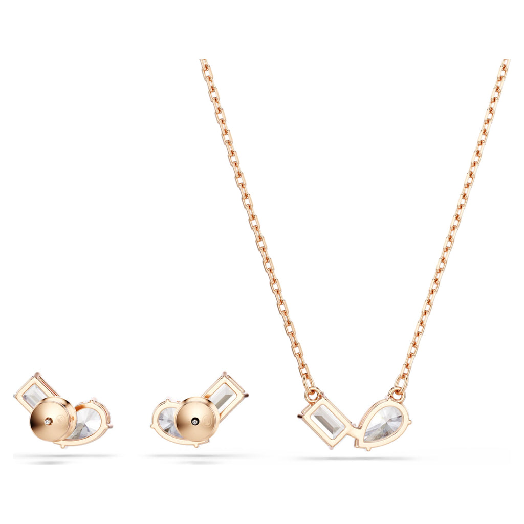 Swarovski Mesmera set Pear cut, Octagon cut, White, 18K rose gold finish