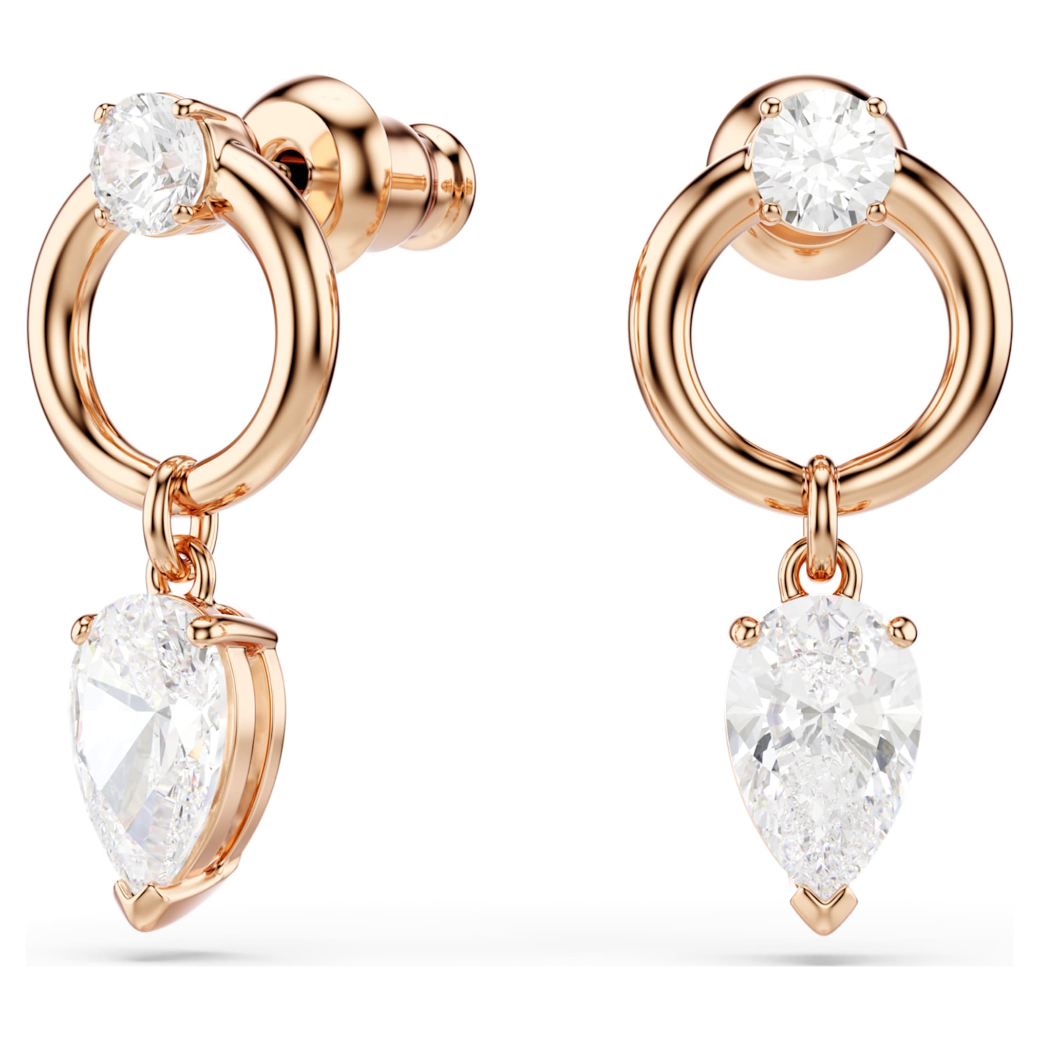 Swarovski Mesmera set Pear cut, Round cut, White, 18K rose gold finish