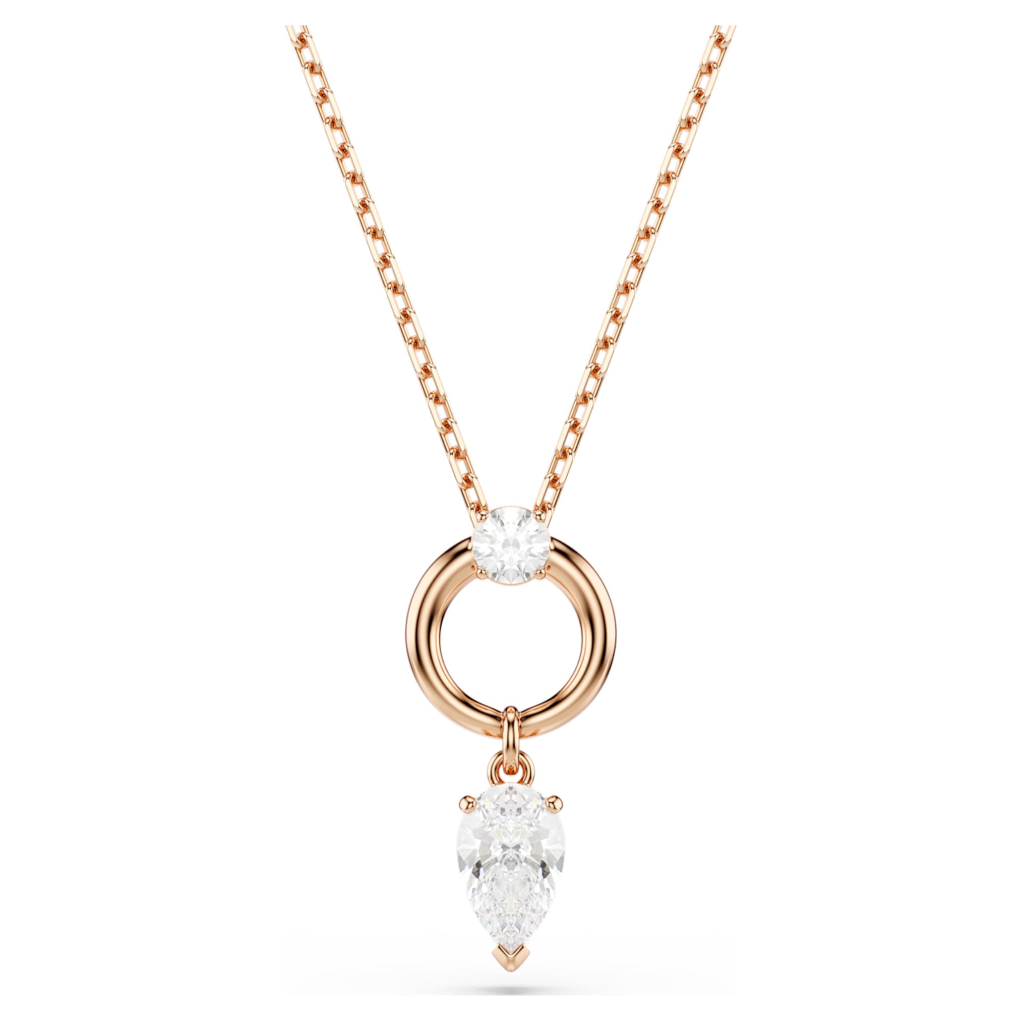 Swarovski Mesmera set Pear cut, Round cut, White, 18K rose gold finish