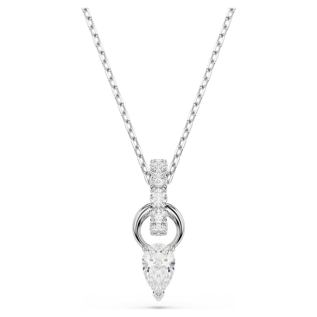 Swarovski Mesmera set Pear cut, Round cut, White, Rhodium plated