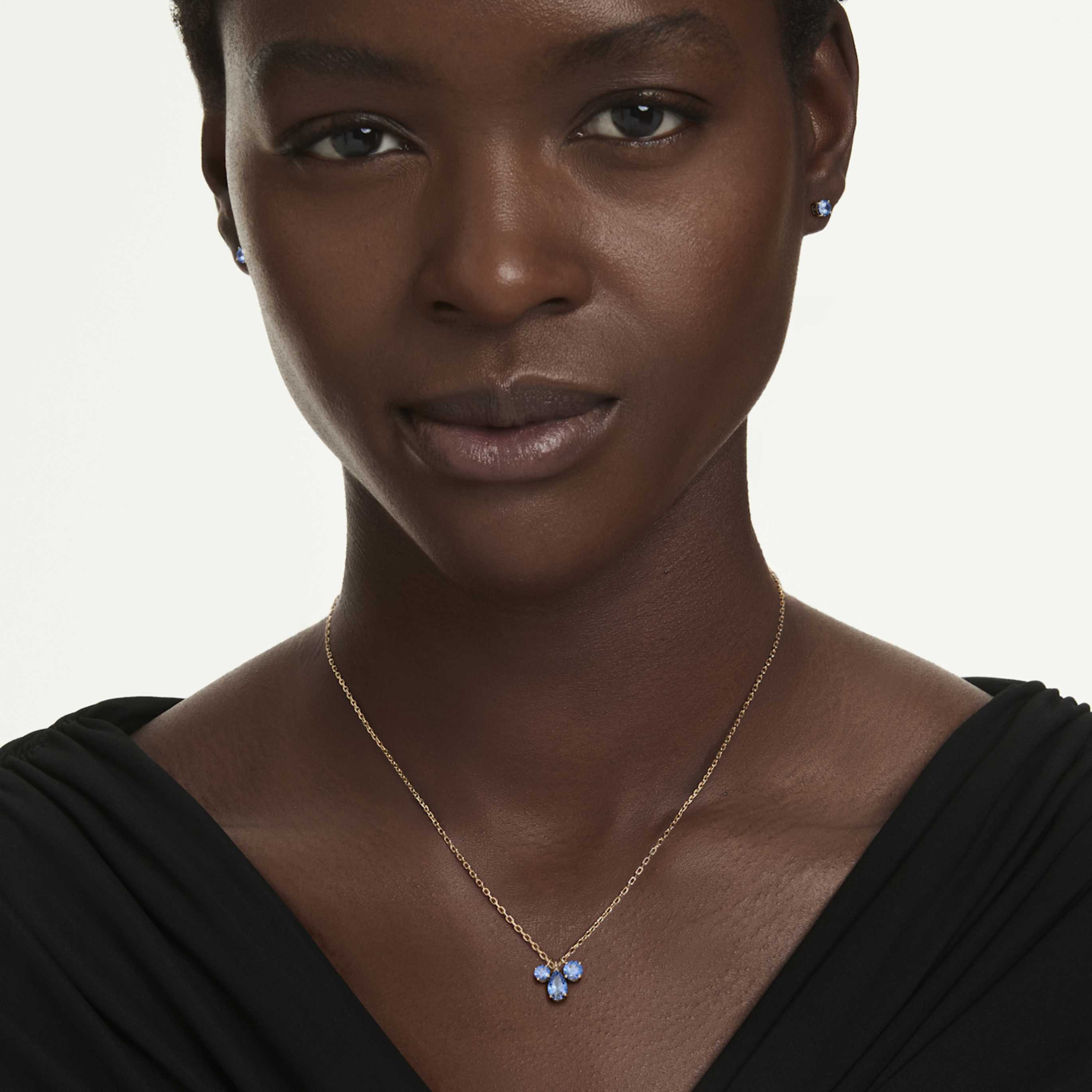 Swarovski Mesmera set Set (2), Mixed cuts, Blue, 18K gold finish