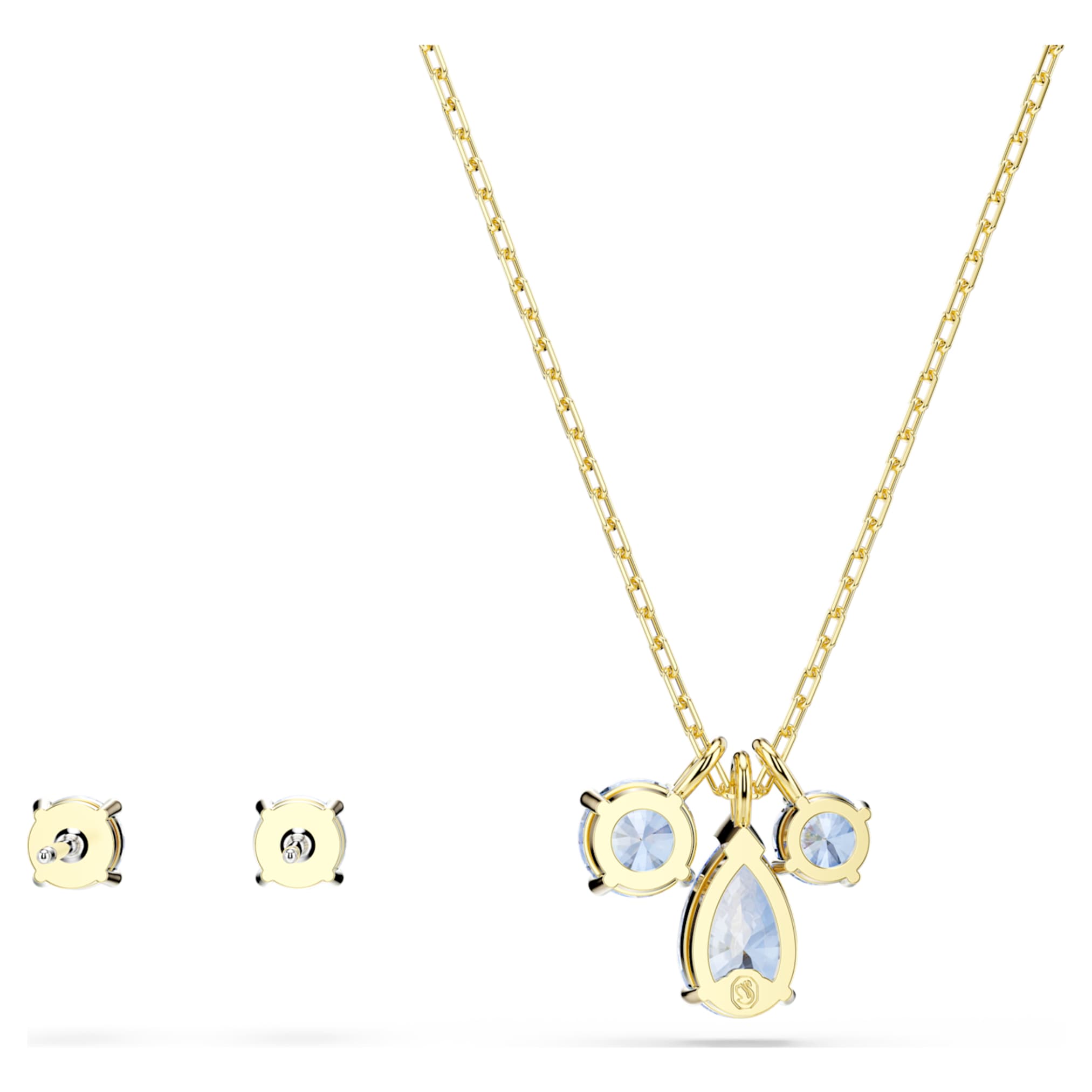 Swarovski Mesmera set Set (2), Mixed cuts, Blue, 18K gold finish