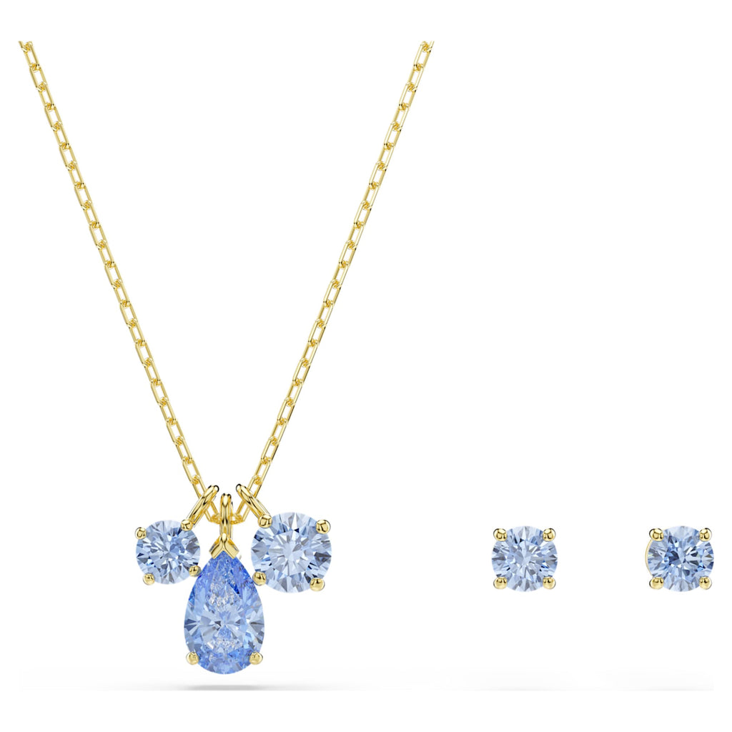 Swarovski Mesmera set Set (2), Mixed cuts, Blue, 18K gold finish