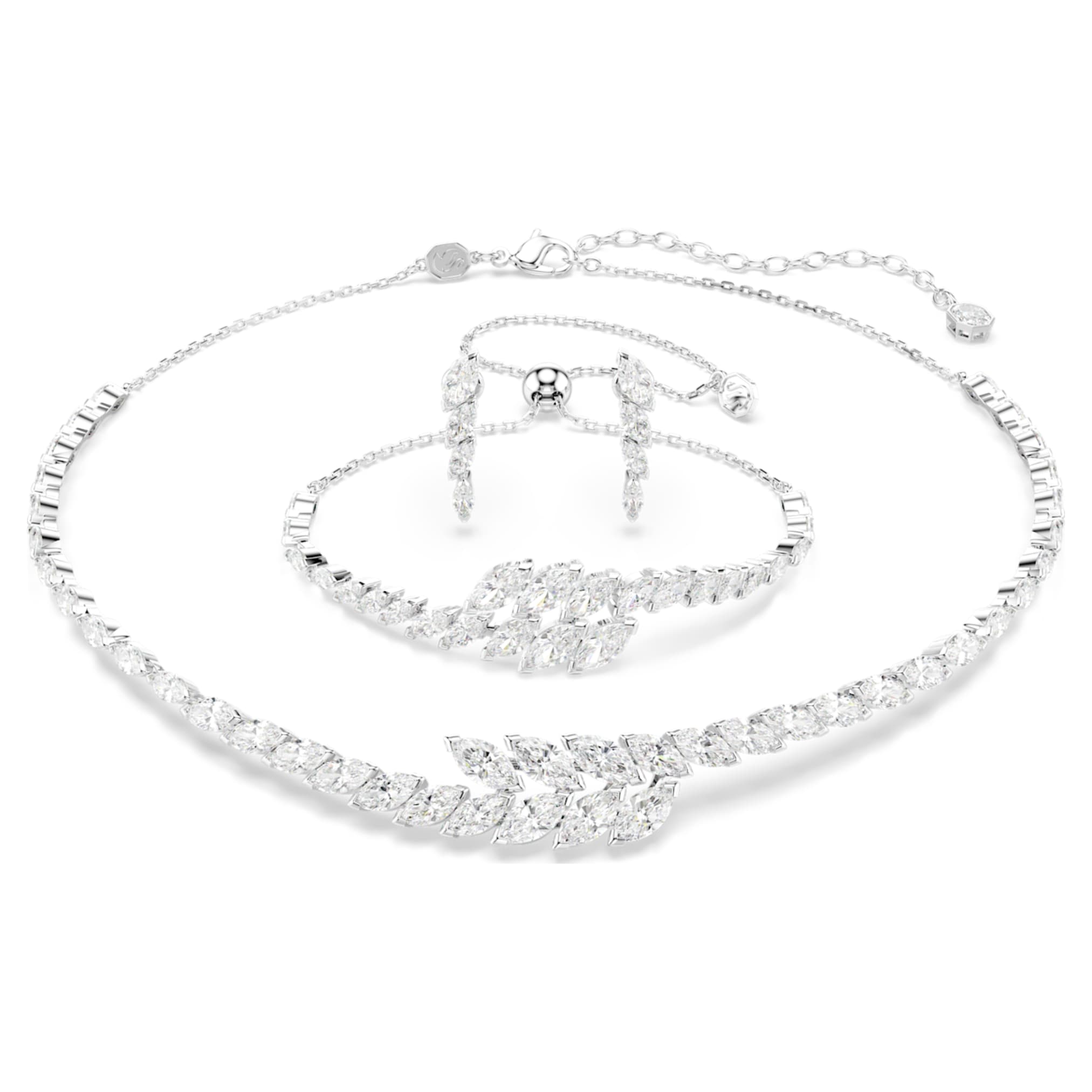 Swarovski Mesmera set Set (3), Marquise cut, White, Rhodium plated