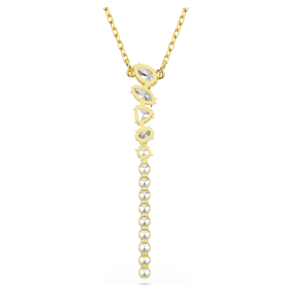 Swarovski Mesmera Y necklace Mixed cuts, White, 18K gold finish