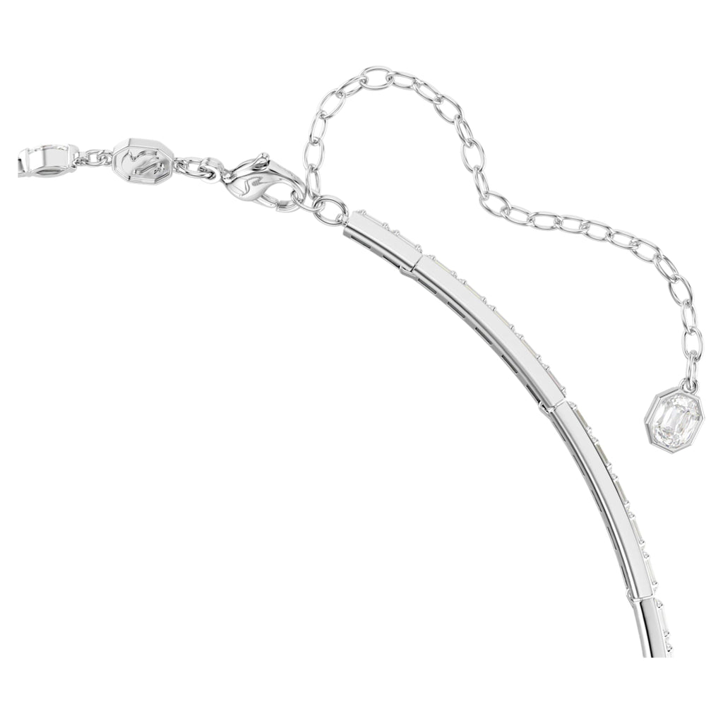 Swarovski Mesmera Y necklace Mixed cuts, White, Rhodium plated