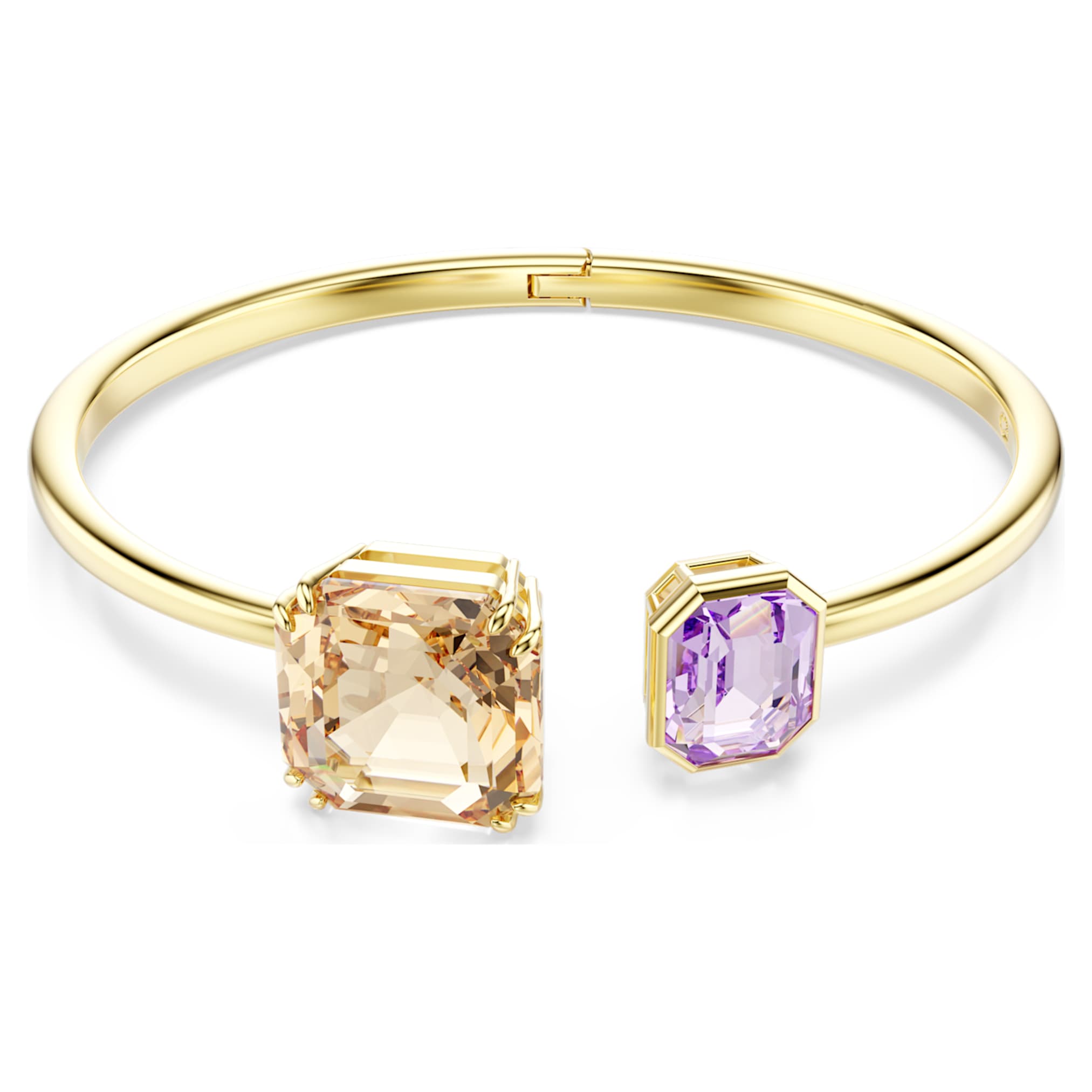 Swarovski Millenia bangle Octagon cut, Multicolored, 18K gold finish