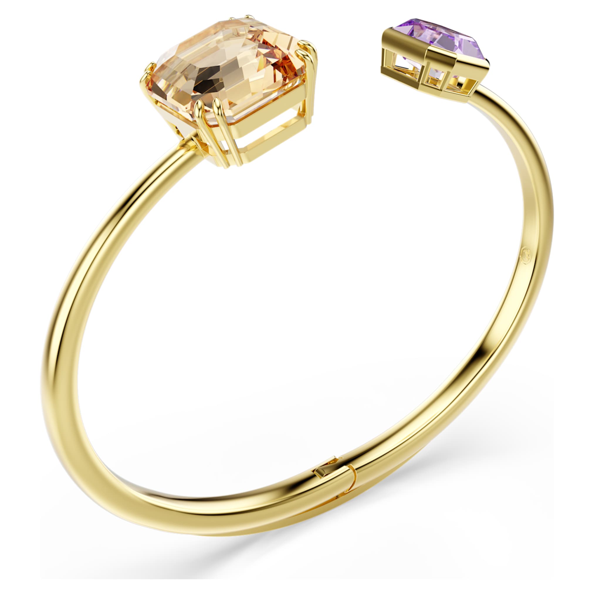 Swarovski Millenia bangle Octagon cut, Multicolored, 18K gold finish