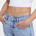 Swarovski Millenia belt Square cut, White, Rhodium plated