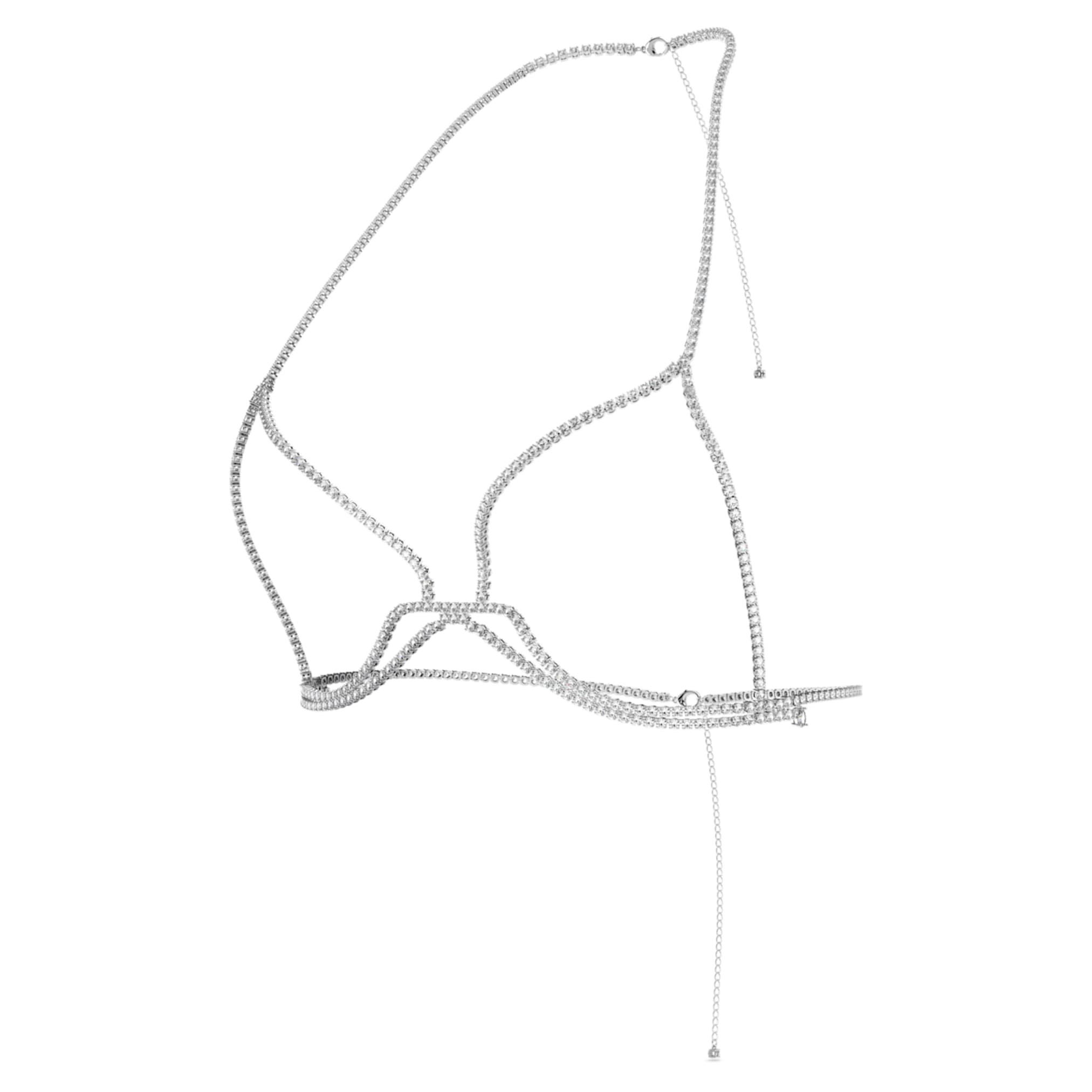 Swarovski Millenia body chain Round cut, White, Rhodium plated