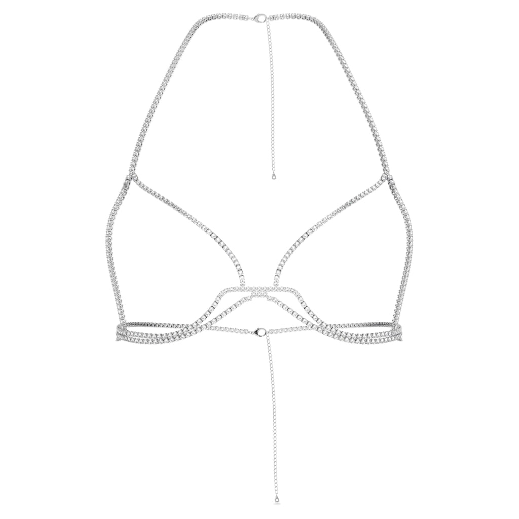 Swarovski Millenia body chain Round cut, White, Rhodium plated