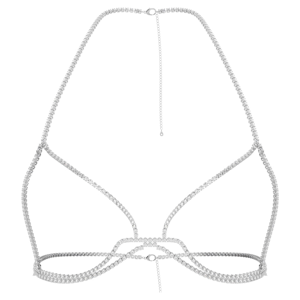 Swarovski Millenia body chain Round cut, White, Rhodium plated