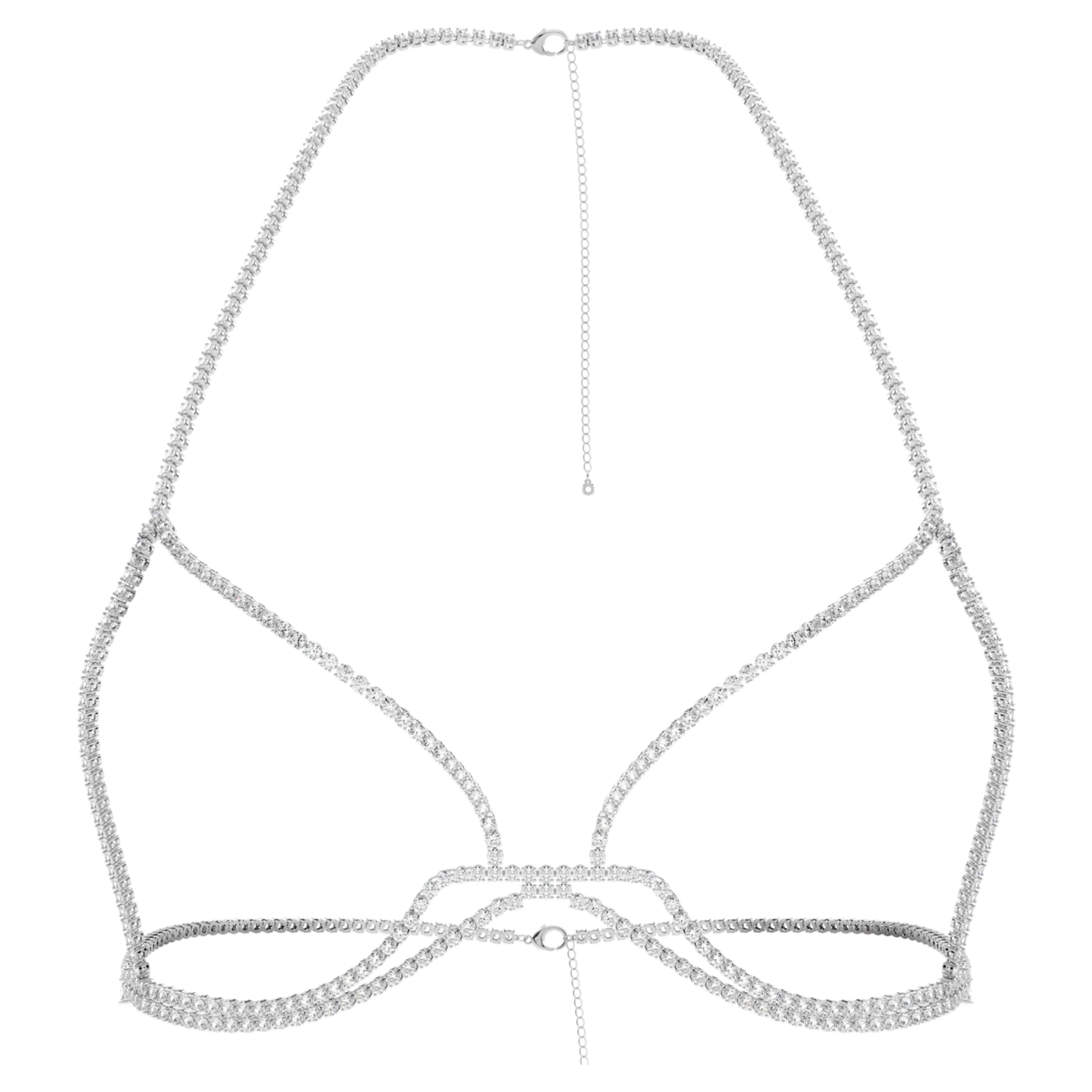 Swarovski Millenia body chain Round cut, White, Rhodium plated