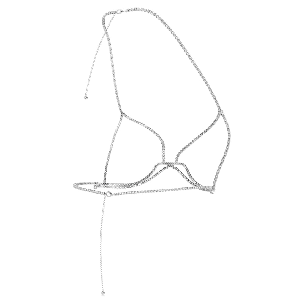 Swarovski Millenia body chain Round cut, White, Rhodium plated