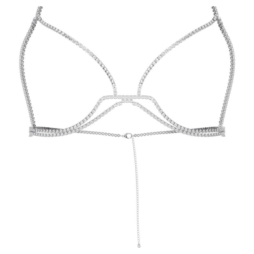 Swarovski Millenia body chain Round cut, White, Rhodium plated