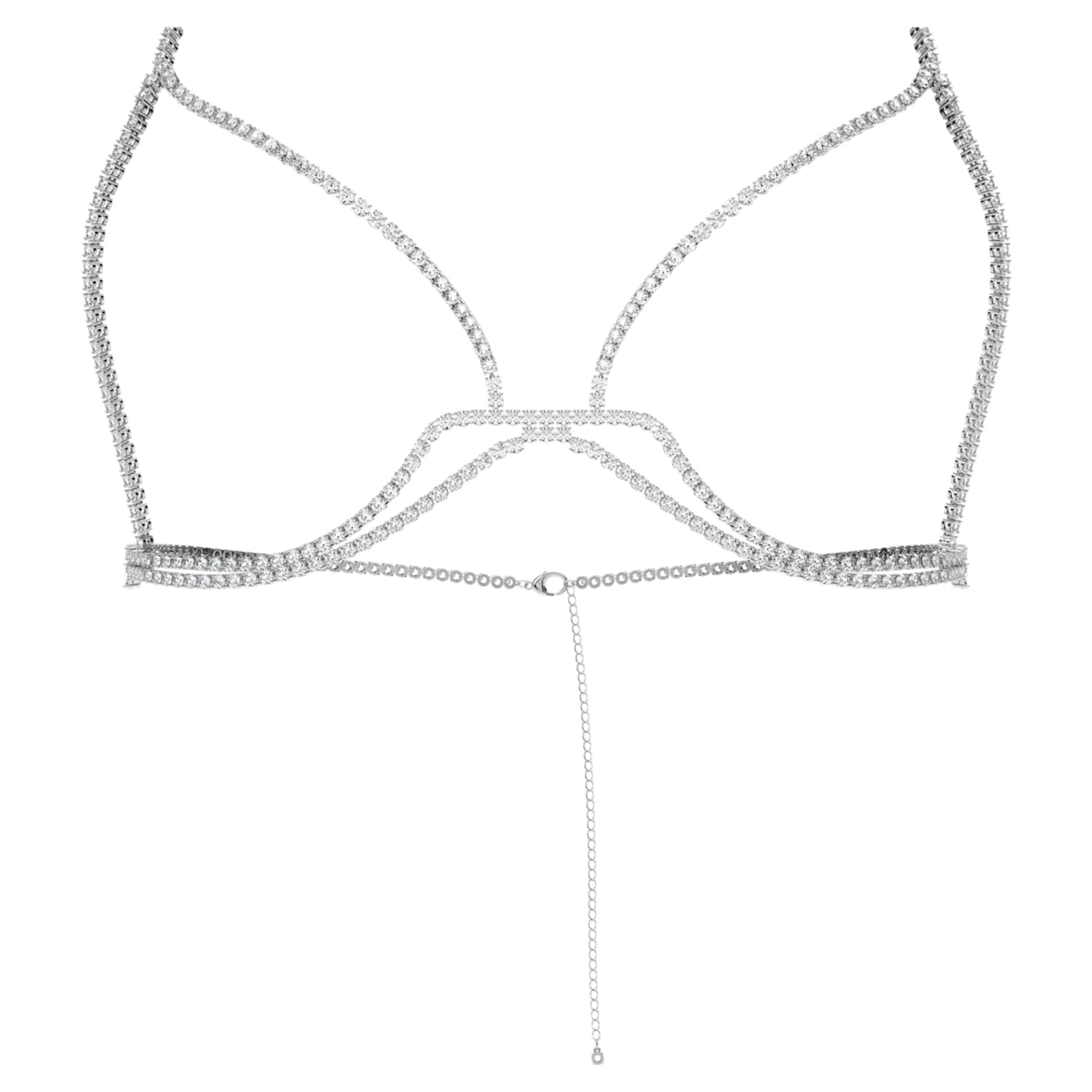 Swarovski Millenia body chain Round cut, White, Rhodium plated
