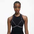 Swarovski Millenia body chain Round cut, White, Rhodium plated