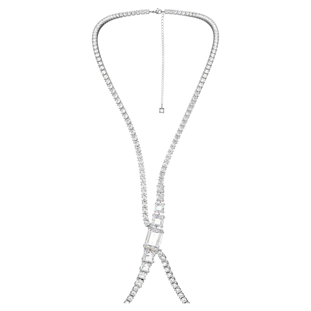 Swarovski Millenia body chain Square cut, White, Rhodium plated