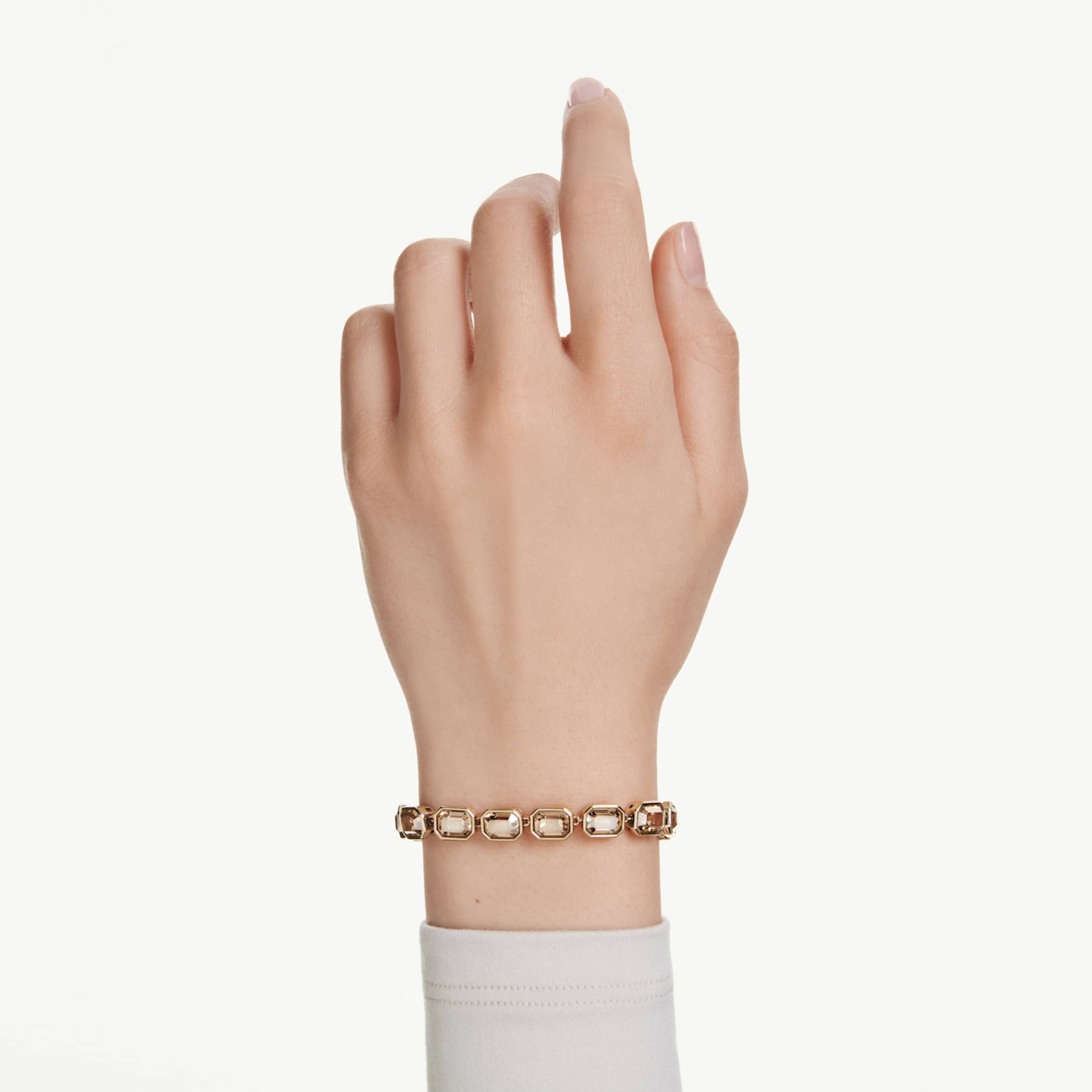 Swarovski Millenia bracelet Octagon cut, Caramel, 18K gold finish