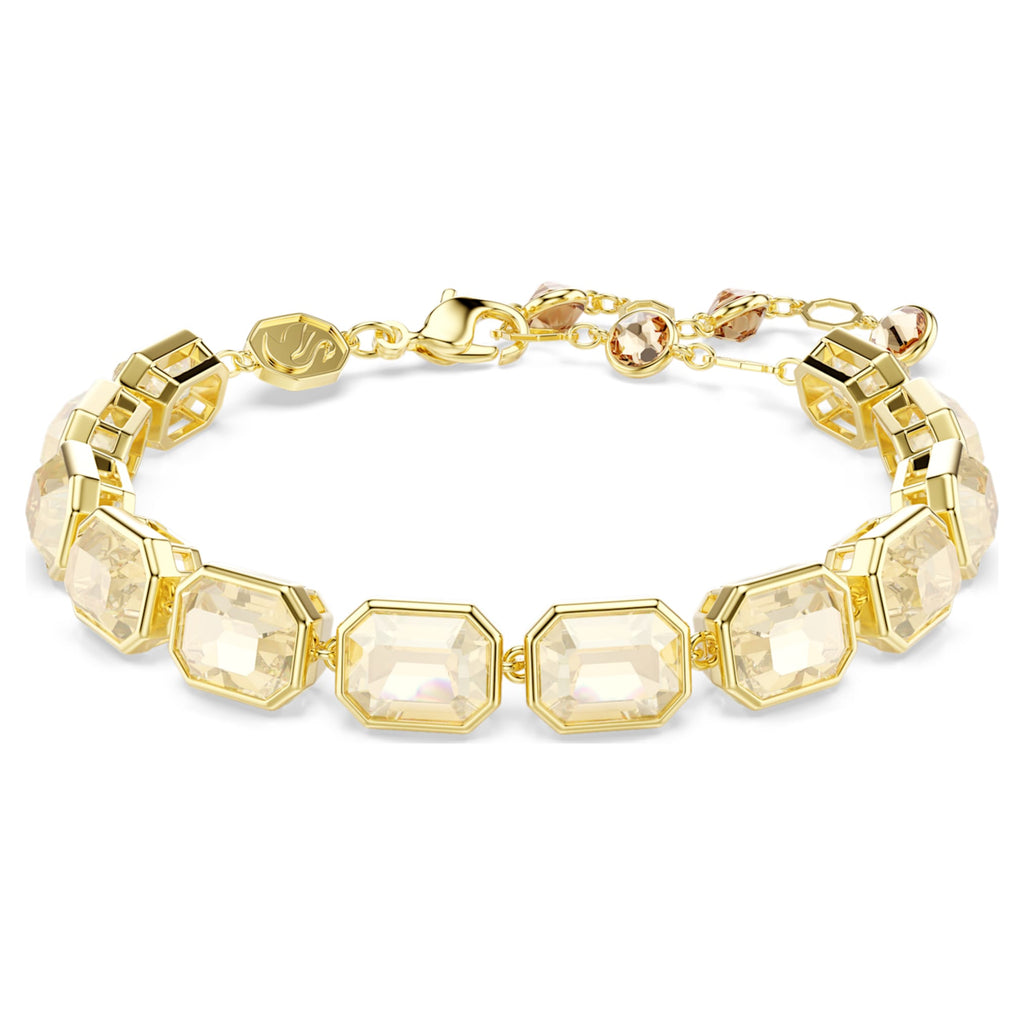 Swarovski Millenia bracelet Octagon cut, Caramel, 18K gold finish